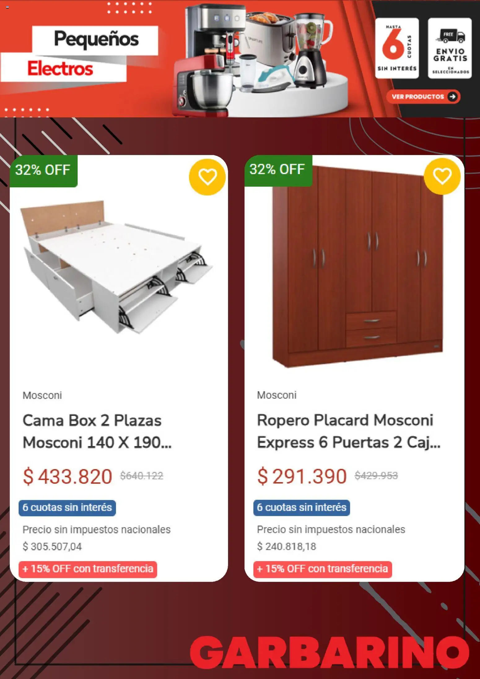 Garbarino catálogo │ válido desde el 17.12.2025 | Página: 6 | Productos: Placard, Cama