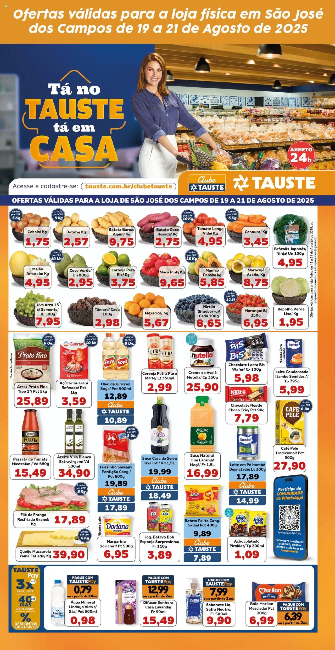 Tauste Folheto - válido de 19.08.2025 | Página: 2 | Produtos: Chocolate, Leite condensado, Mussarela, Avelã