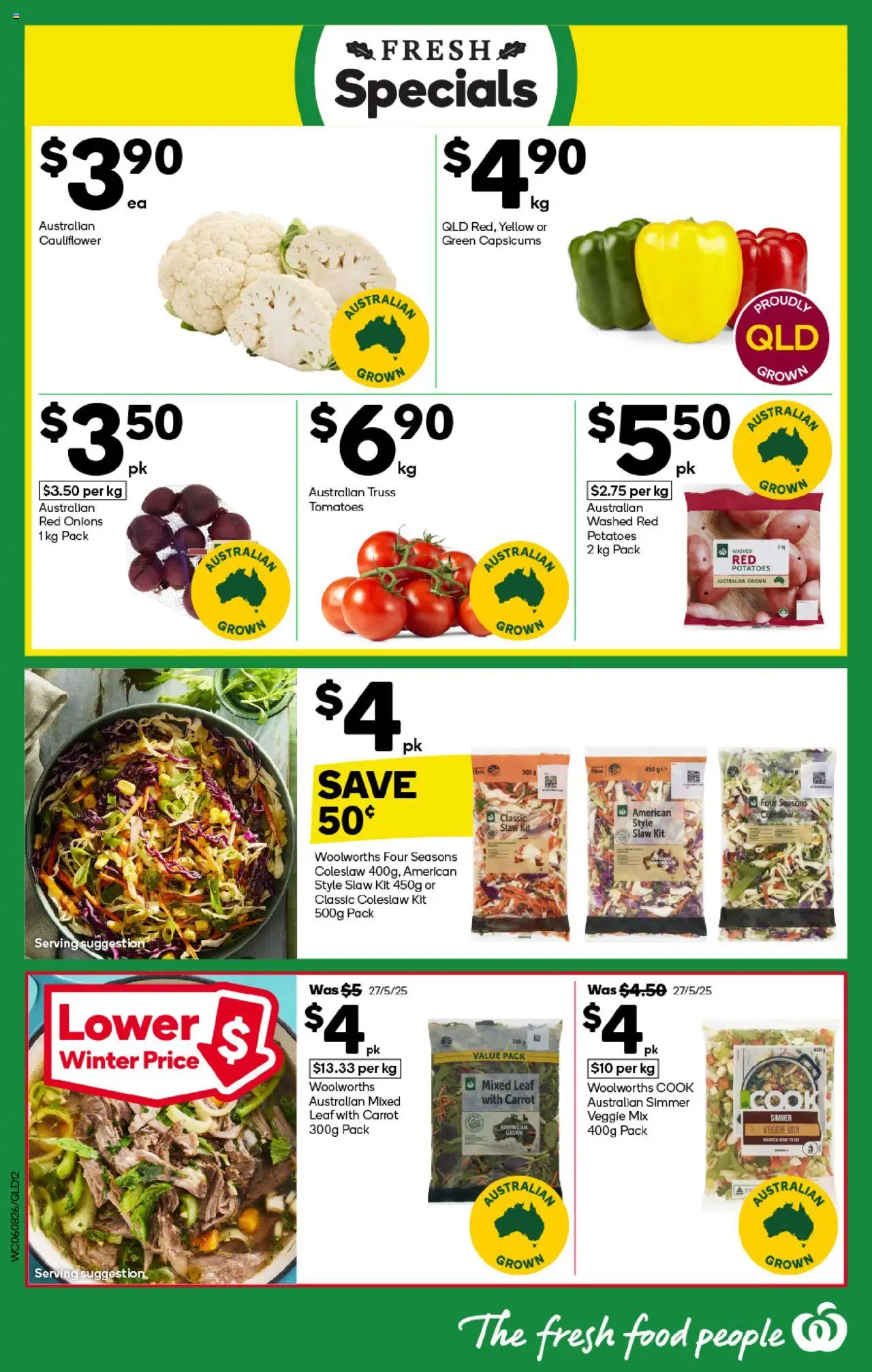 Woolworths catalogue - valid from 06.08.2025 | Page: 12 | Products: Tomatoes, Potatoes, Onions, Cauliflower