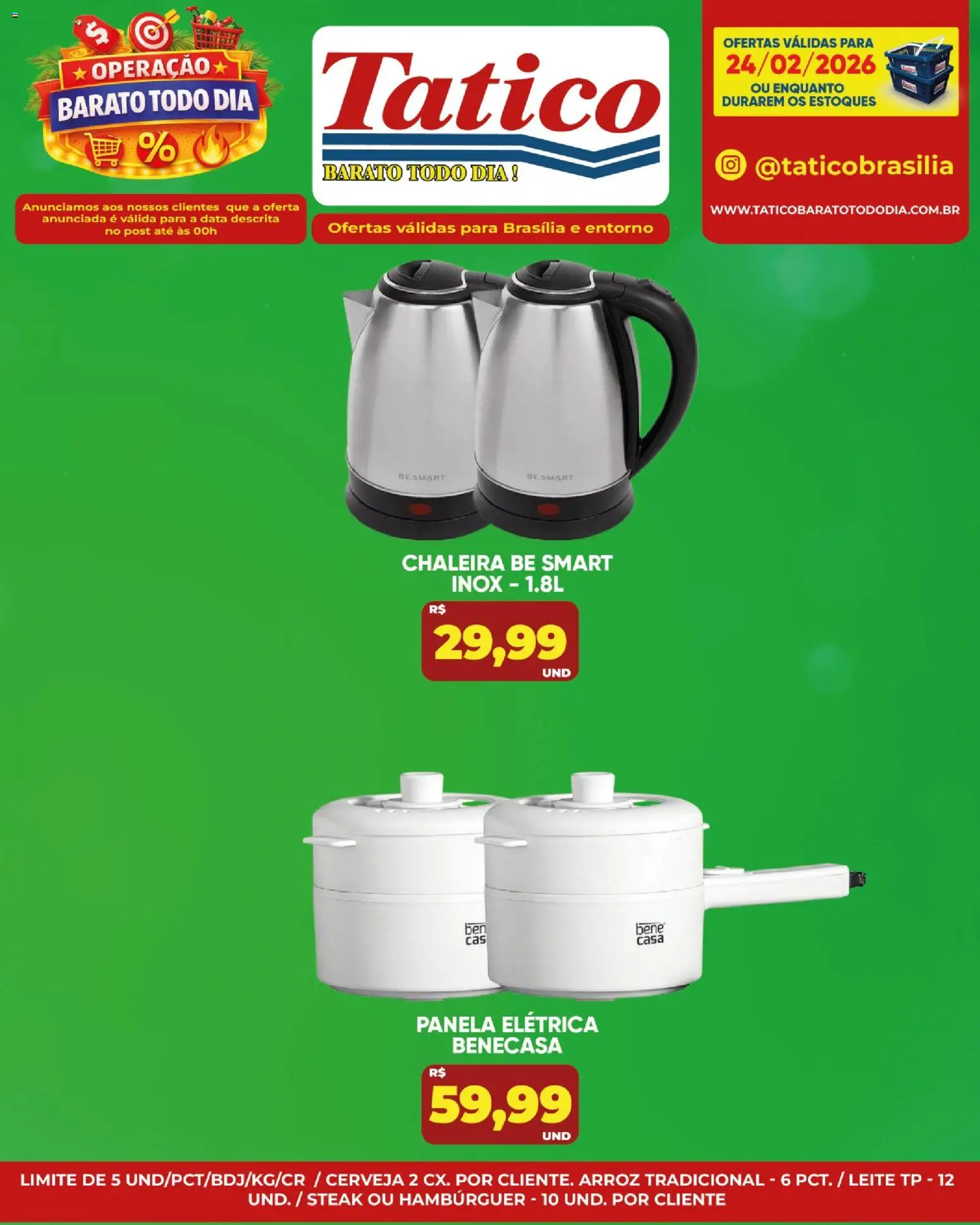 Tatico Folheto - válido de 25.02.2026 | Página: 28 | Produtos: Chaleira, Panela elétrica, Cerveja, Arroz