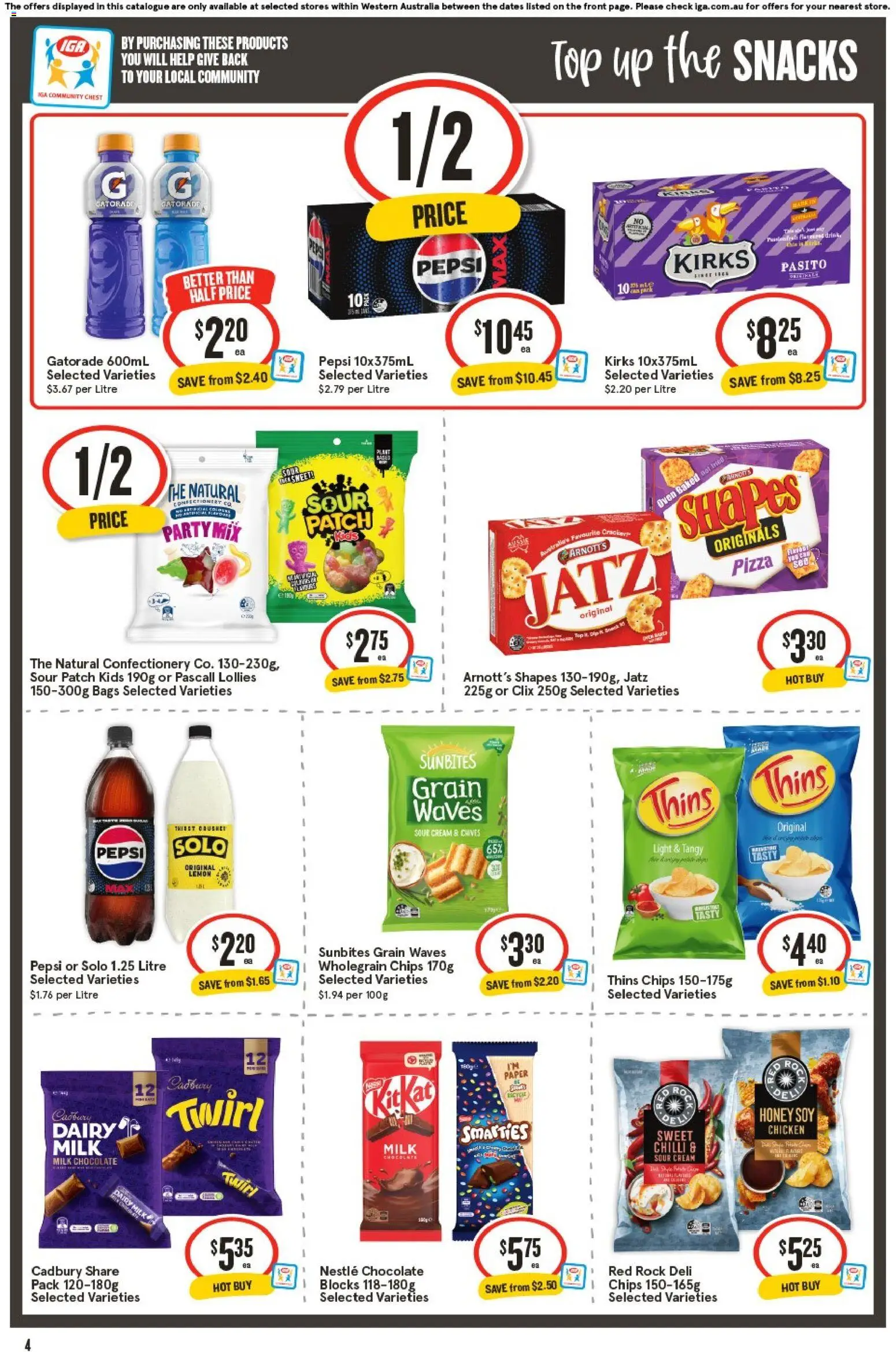IGA catalogue - valid from 21.01.2026 | Page: 4 | Products: Sour cream, Lollies, Pepsi, Lemon