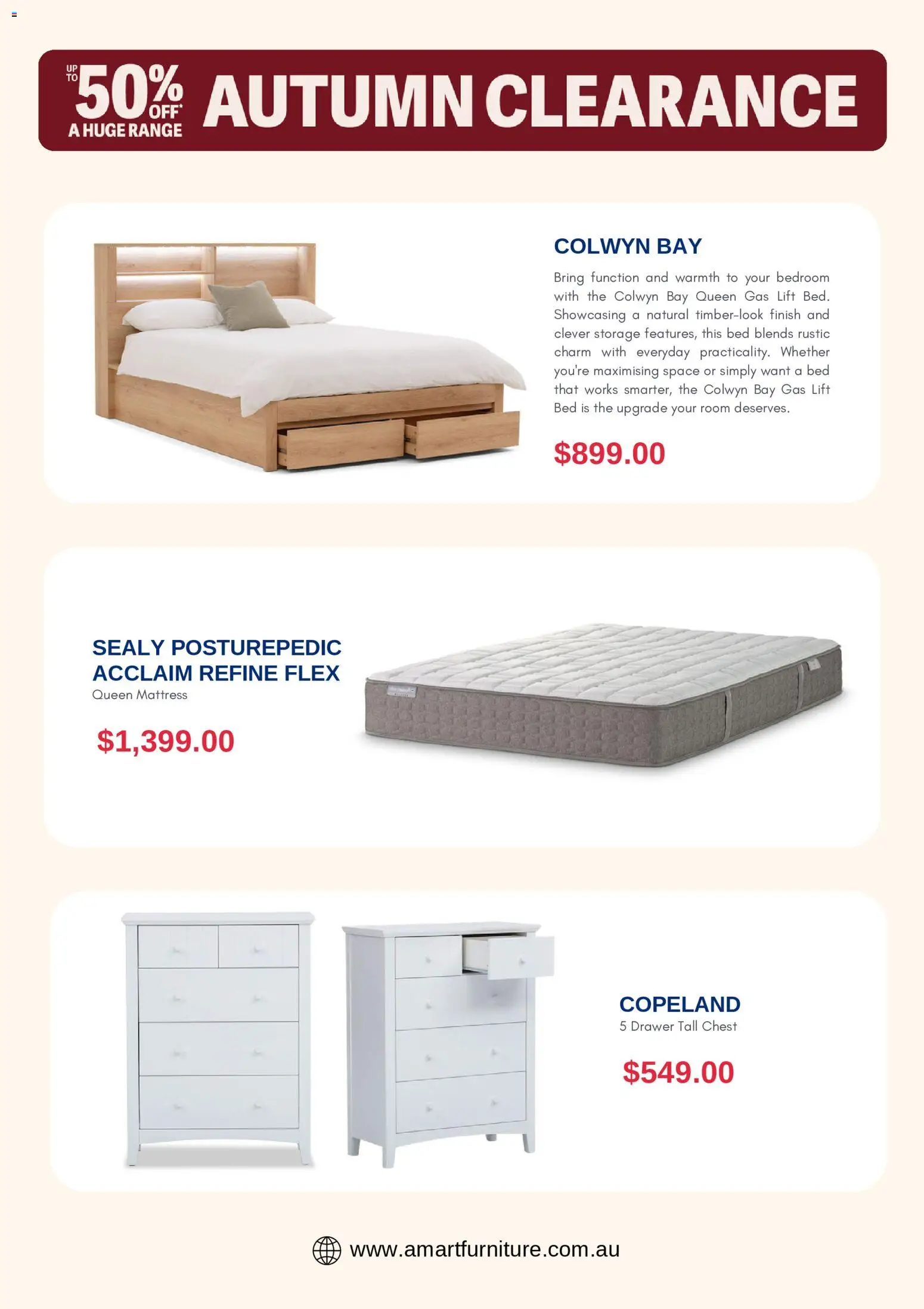 Amart Furniture catalogue - valid from 24.04.2026 | Page: 5 | Products: Drawer, Bed, Mattress