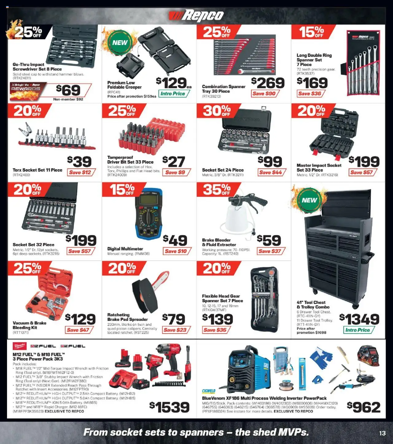 Repco catalogue - valid from 01.10.2025 | Page: 13 | Products: Socket, Trolley, Shed, Cap
