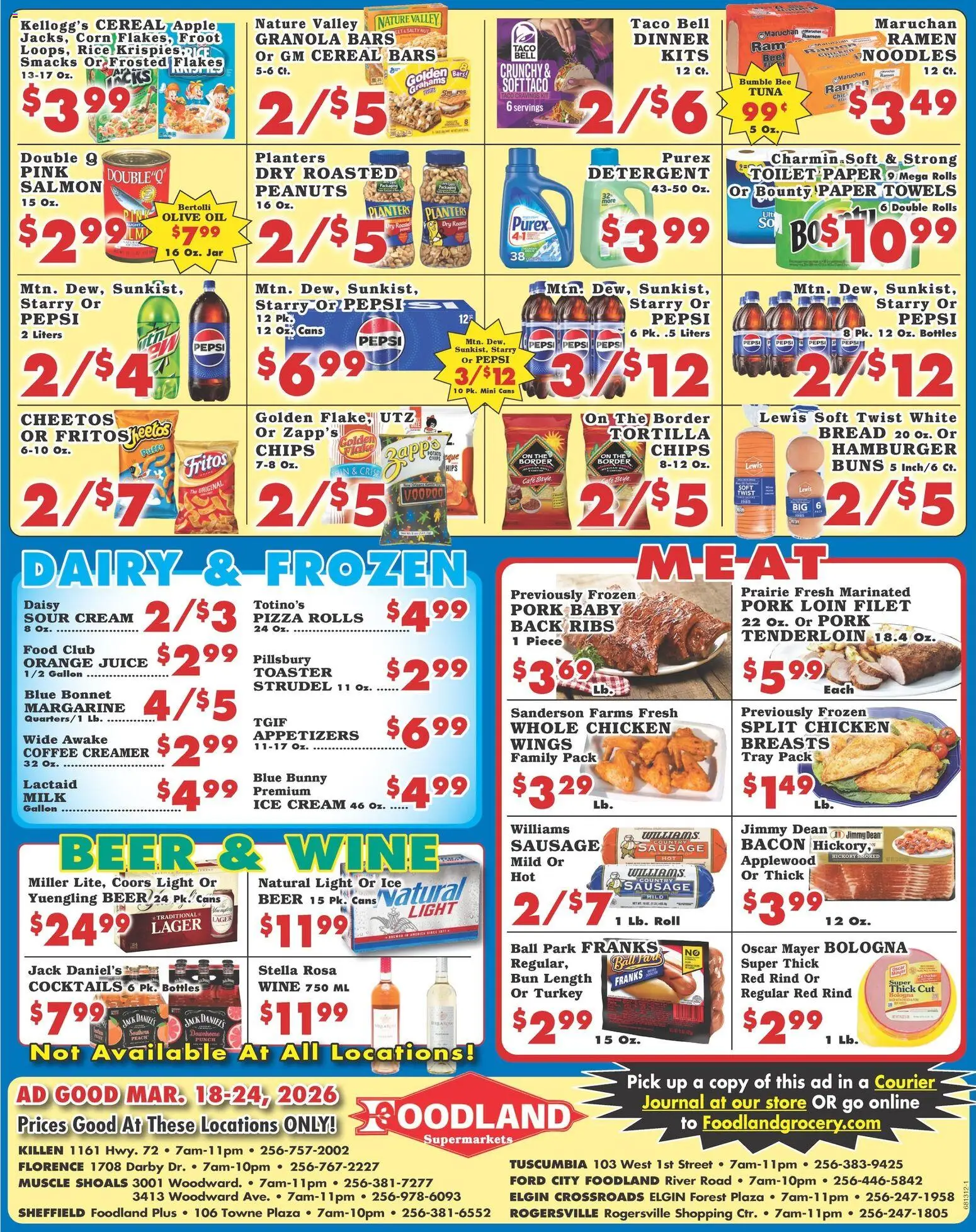 Foodland Weekly Ad - Supermarkets - valid from 18.03.2026 | Page: 2 | Products: Juice, Beer, Flakes, Peach