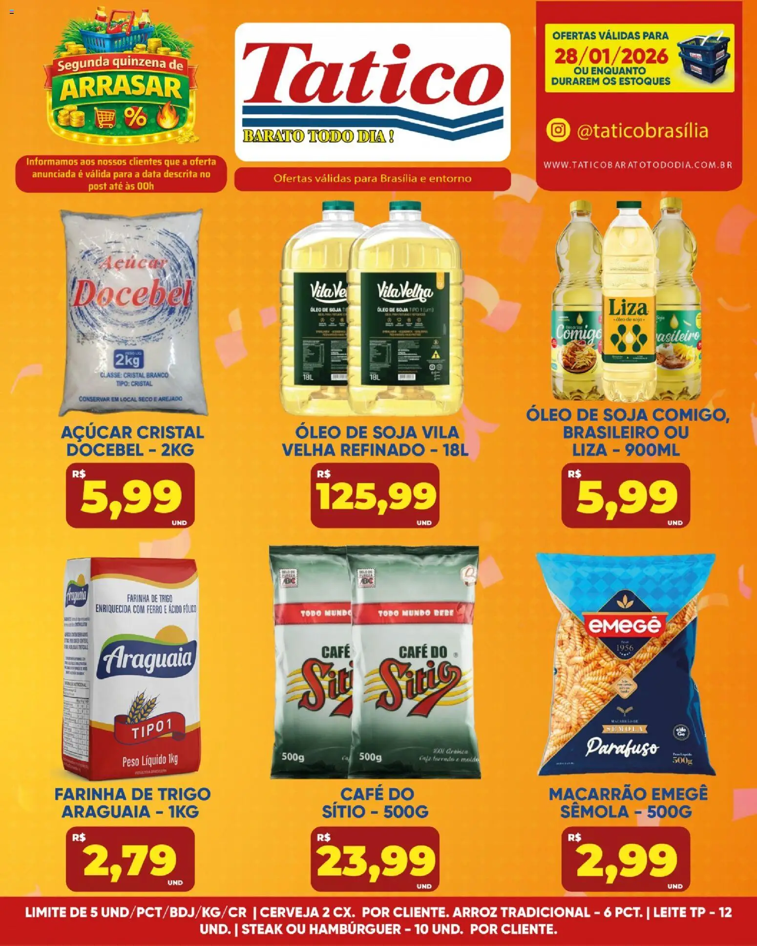 Tatico Folheto - válido de 28.01.2026 | Página: 3 | Produtos: Ferro, Óleo, Arroz, Macarrão
