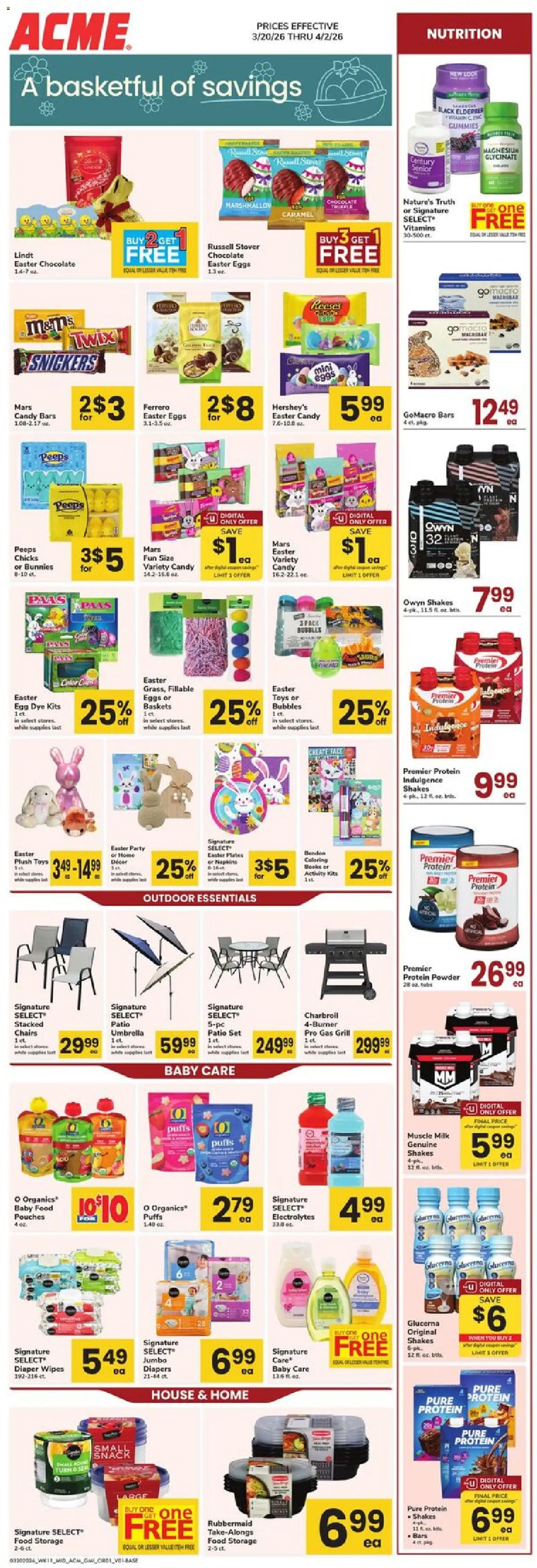 Acme Ad - valid from 20.03.2026 | Page: 1 | Products: Protein Powder, Powder, Baby food, Umbrella