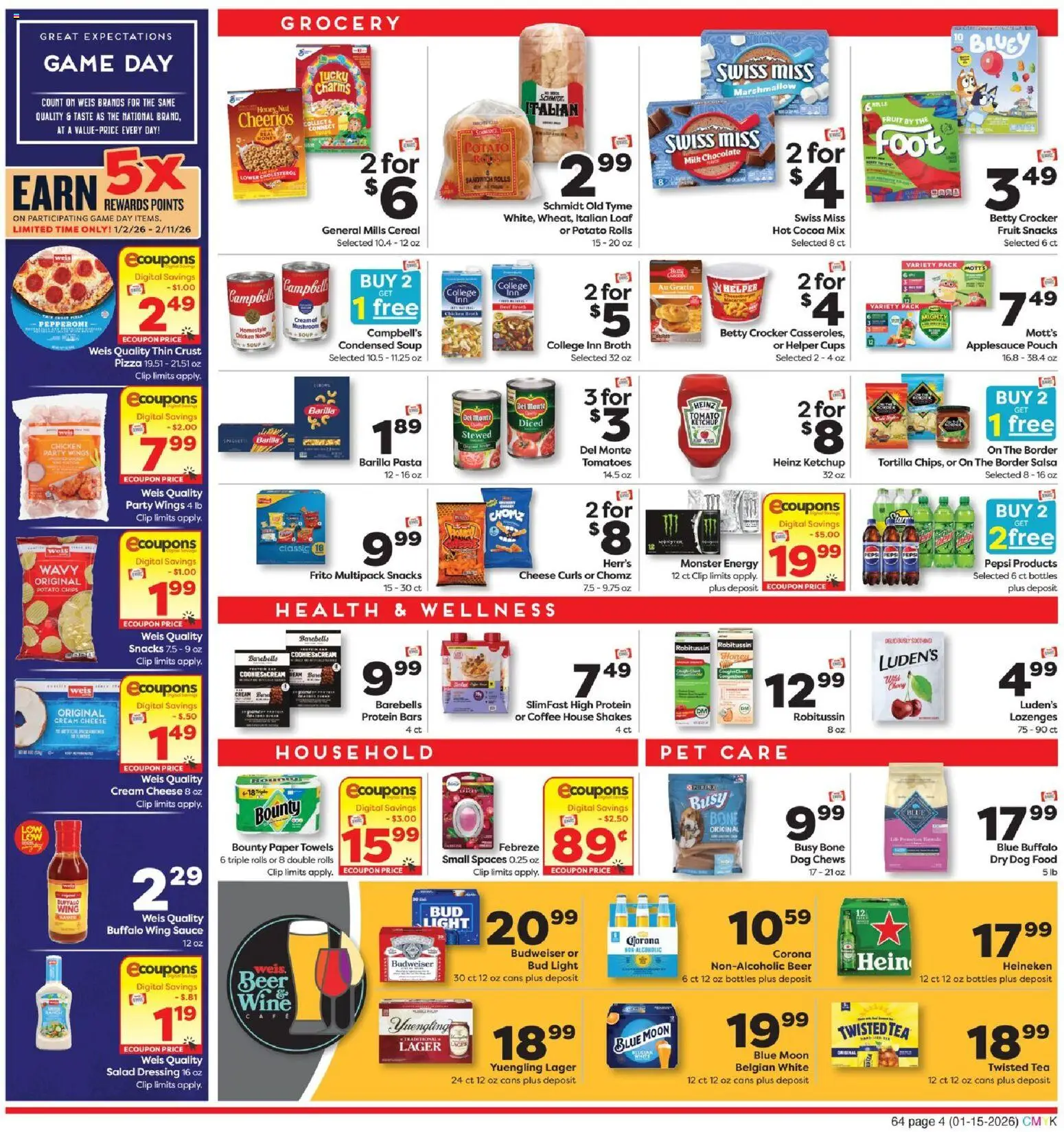 Weis Weekly Circular - NY - valid from 15.01.2026 | Page: 8 | Products: Pizza, Beer, Beef, Pasta