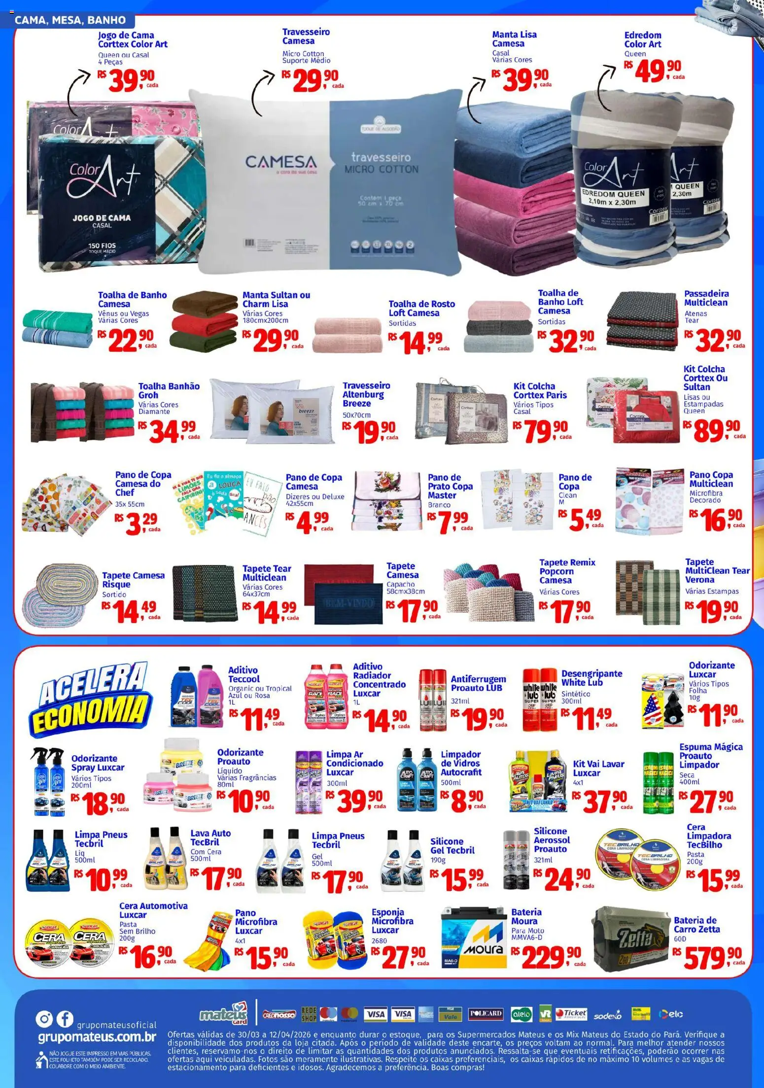 Mateus Folheto - válido de 30.03.2026 | Página: 4 | Produtos: Esponja, Travesseiro, Cama, Pasta