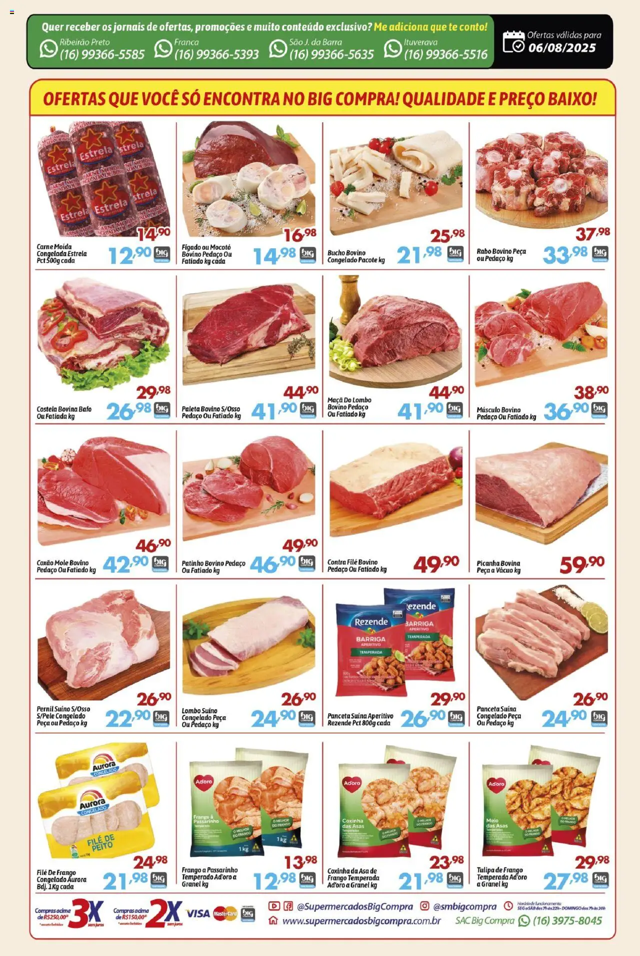 Big Compra Folheto - válido de 06.08.2025 | Página: 2 | Produtos: Contra filé, Filé de frango, Lombo, Frango