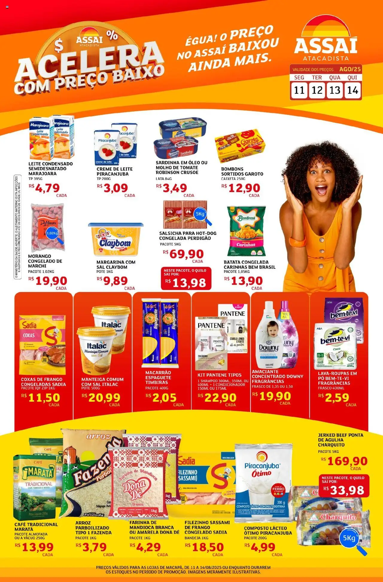 Assaí Atacadista Folheto - válido de 11.08.2025 | Página: 1 | Produtos: Ferro, Almofada, Frango, Leite condensado