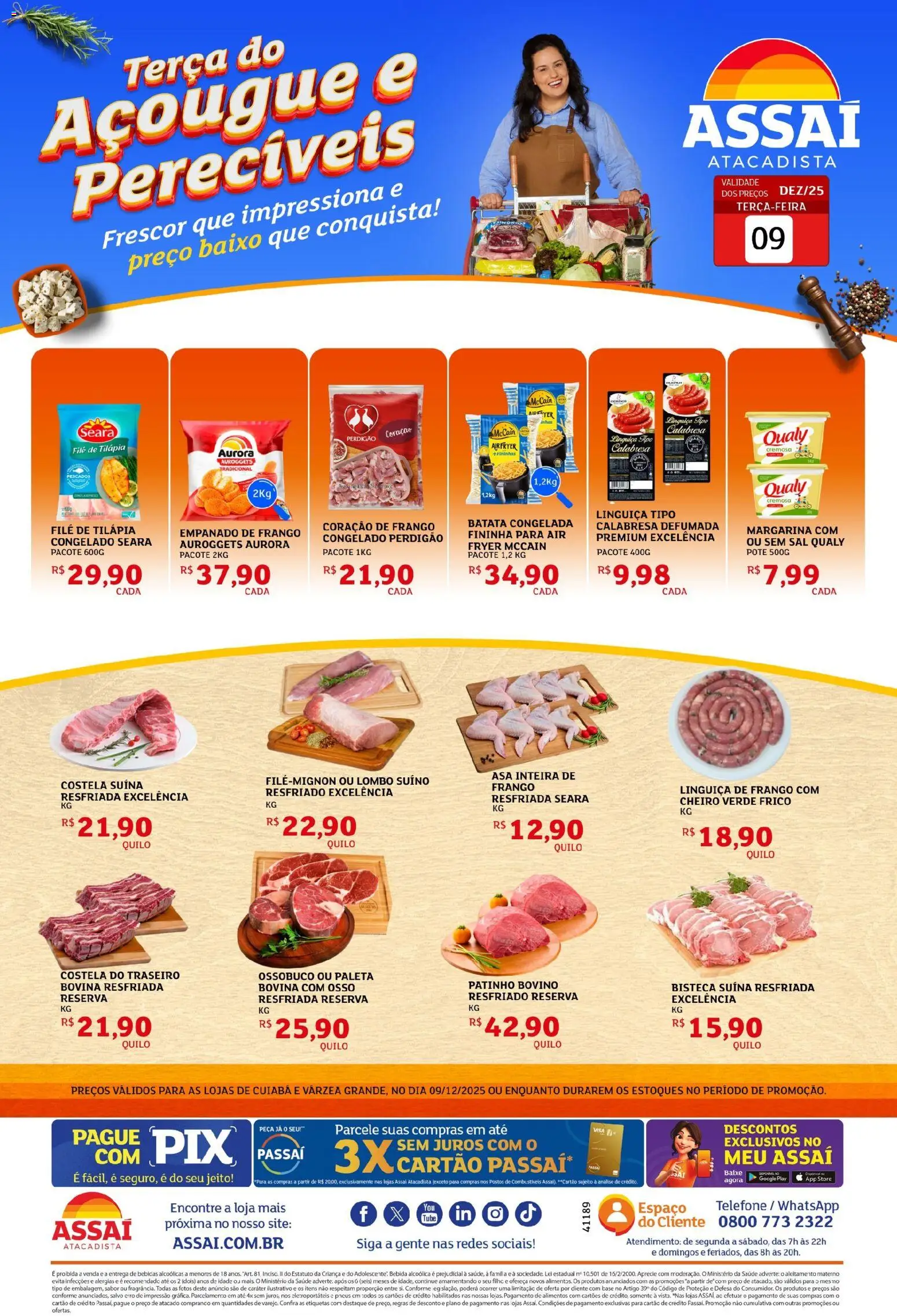 Assaí Atacadista Folheto - válido de 09.12.2025 | Página: 1 | Produtos: Pneus, Base, Telefone, Frango