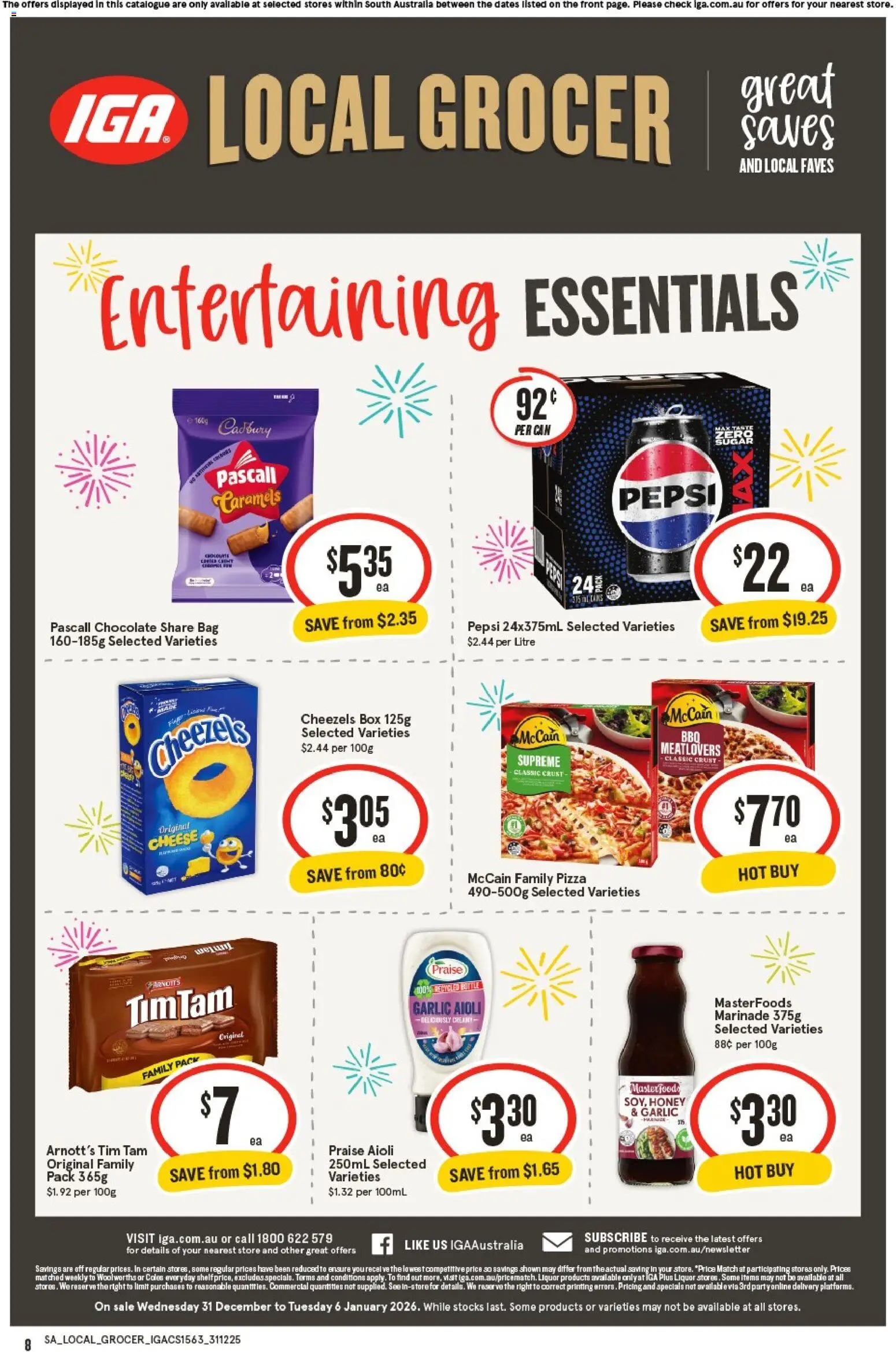 IGA catalogue - valid from 31.12.2025 | Page: 8 | Products: Vegetables, Cauliflower, Fridge, Freezer