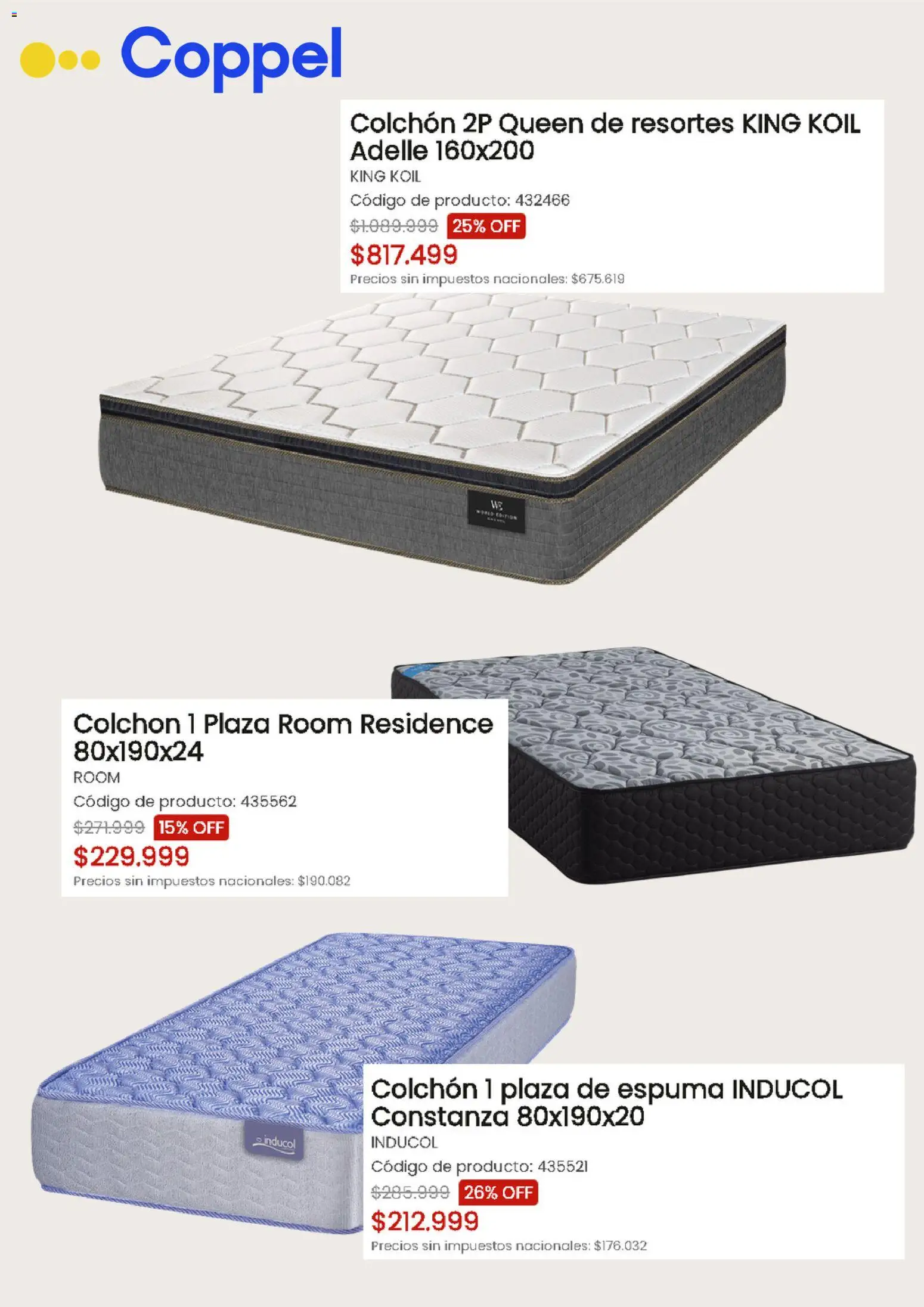 Coppel catálogo │ válido desde el 20.03.2026 | Página: 2 | Productos: Colchón, Espuma