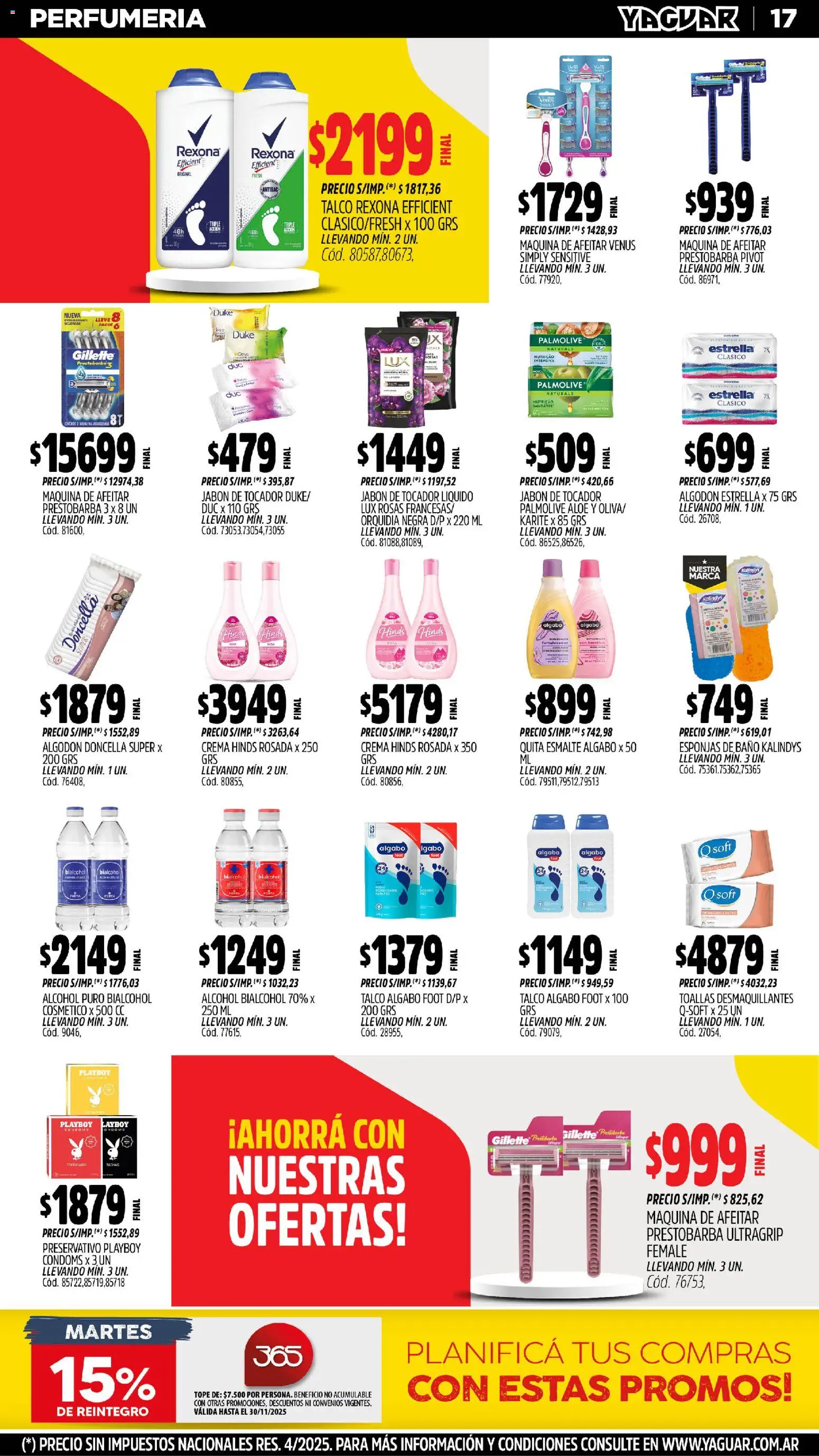 Yaguar - José C. Paz │ válido desde el 17.11.2025 | Página: 17 | Productos: Algodón, Toallas, Baño, Jabón