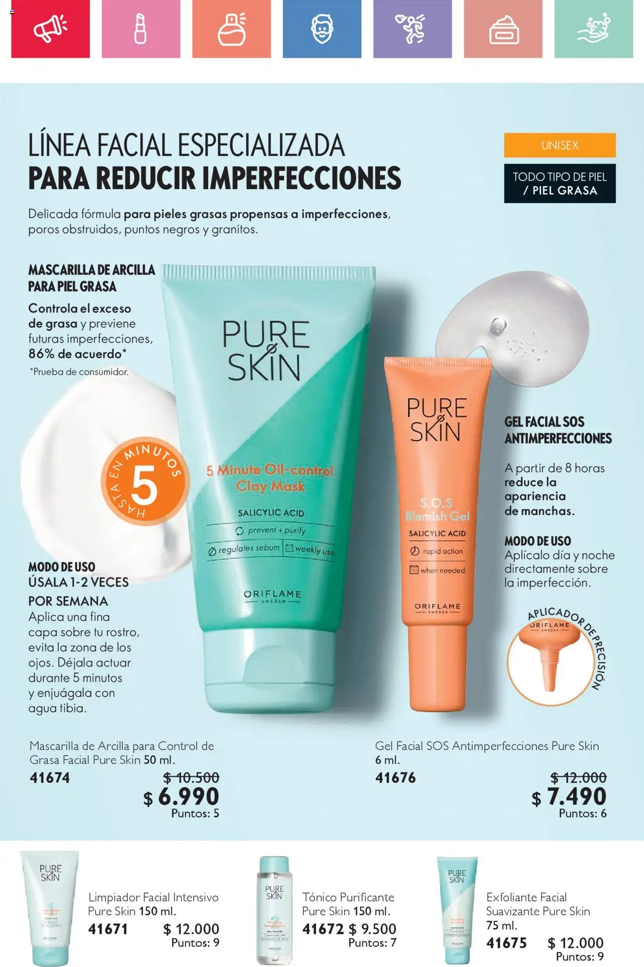 Oriflame catálogo │ válido desde el 21.06.2025 | Página: 76 | Productos: Exfoliante facial, Agua, Limpiador facial, Sobre