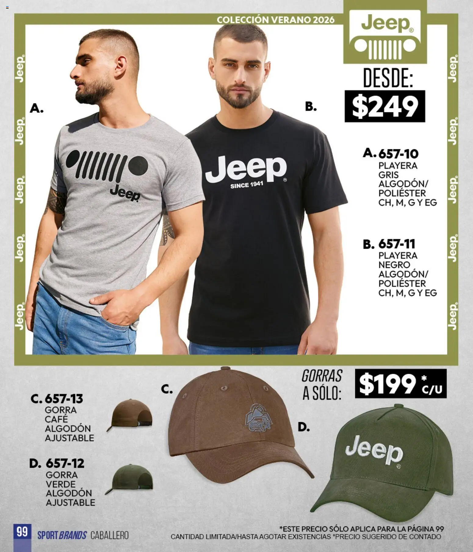 Nuevas ofertas de Cklass válidas en toda la República Mexicana desde el 05.03.2026. ¡Encuentra las mejores ofertas en Cklass catálogo Verano Sportbrands Dama! | Página: 263 | Productos: Gorra, Café, Algodón, Playera