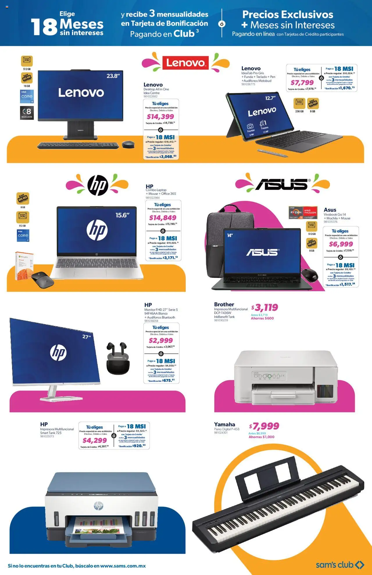Nuevas ofertas de Sam's Club válidas en toda la República Mexicana desde el 09.09.2025. ¡Encuentra las mejores ofertas en Sam's Club - Catálogo Socio Fest Frontera! | Página: 3 | Productos: Monitor, Mouse, Impresora, Funda