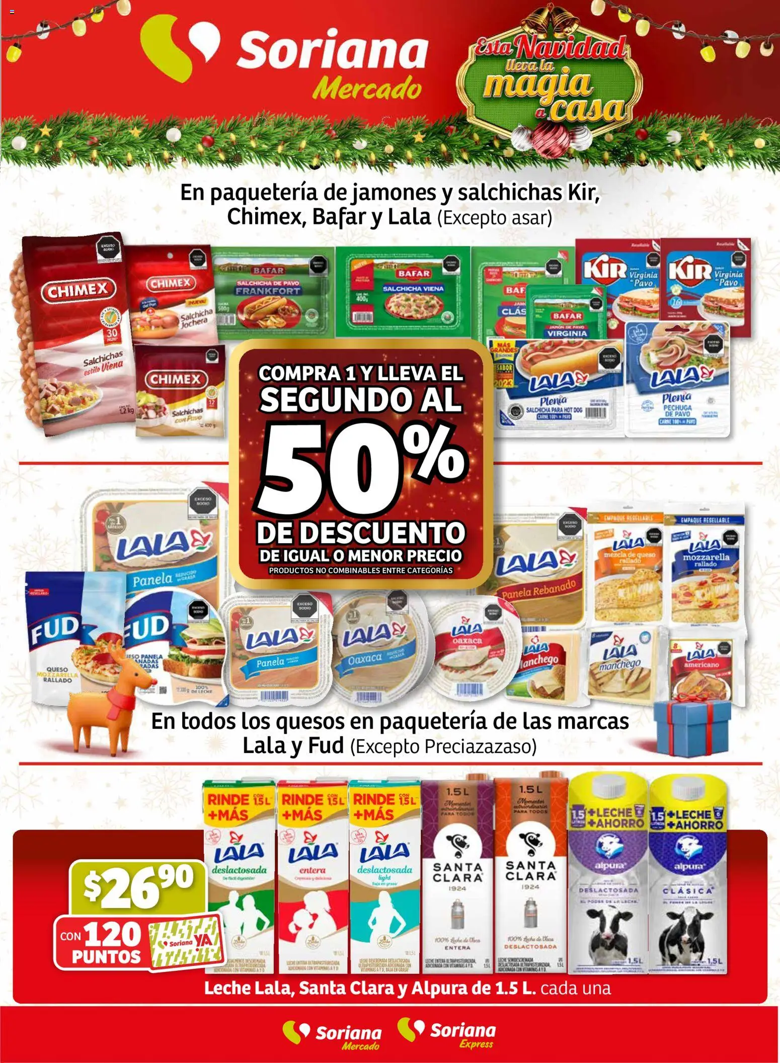 Nuevas ofertas de Soriana válidas en toda la República Mexicana desde el 27.11.2025. ¡Encuentra las mejores ofertas en Soriana - Fin de Semana Mercado: Tamaulipas! | Página: 3 | Productos: Salchicha, Leche, Jamón, Vitaminas