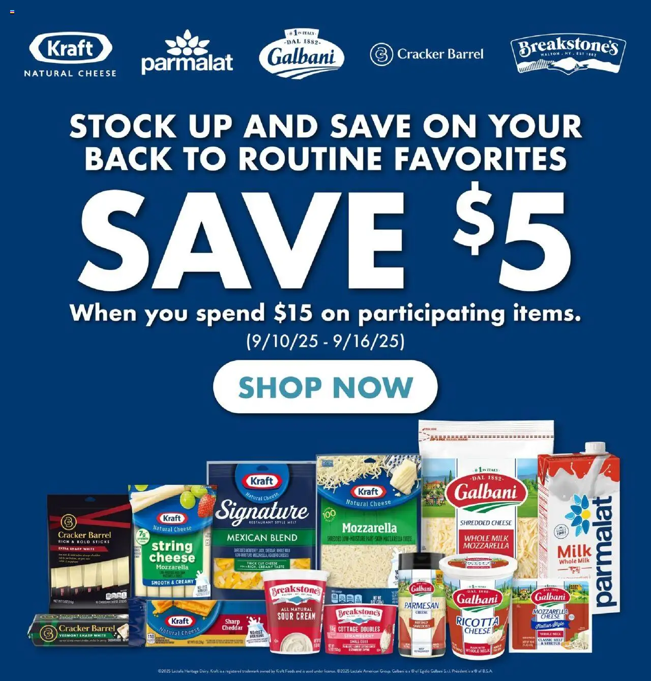 Lowes Foods Weekly Ad - valid from 10.09.2025 | Page: 11 | Products: Milk, Cheese, Sour cream, Cream
