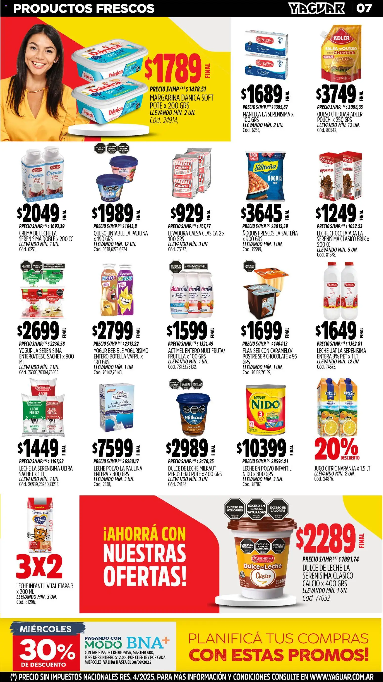 Yaguar - Neuquén │ válido desde el 27.10.2025 | Página: 7 | Productos: Queso, Yogur, Chocolate, Crema
