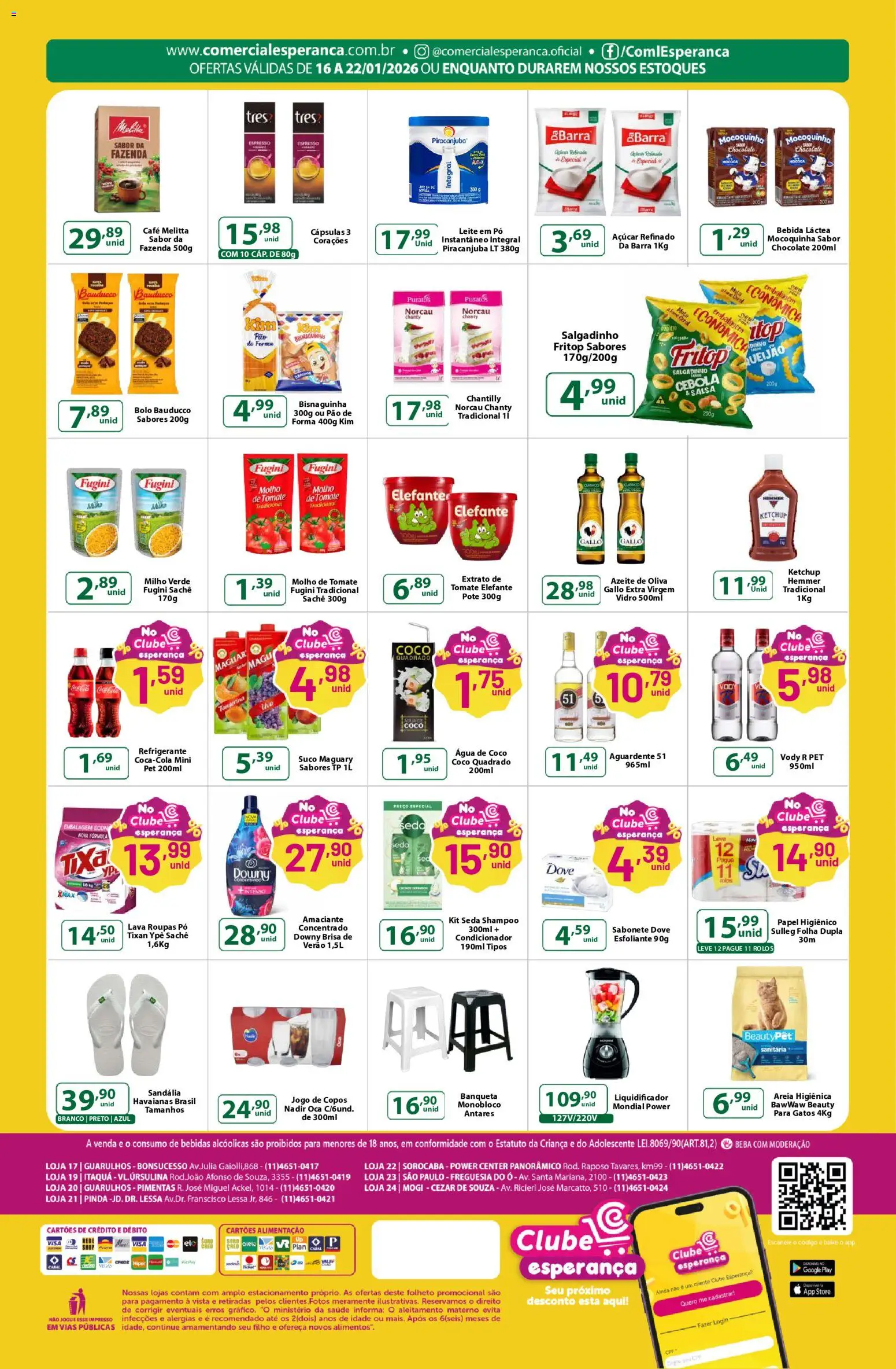 Comercial Esperança Folheto - válido de 16.01.2026 | Página: 2 | Produtos: Cebola, Pão, Roupas, Leite em pó