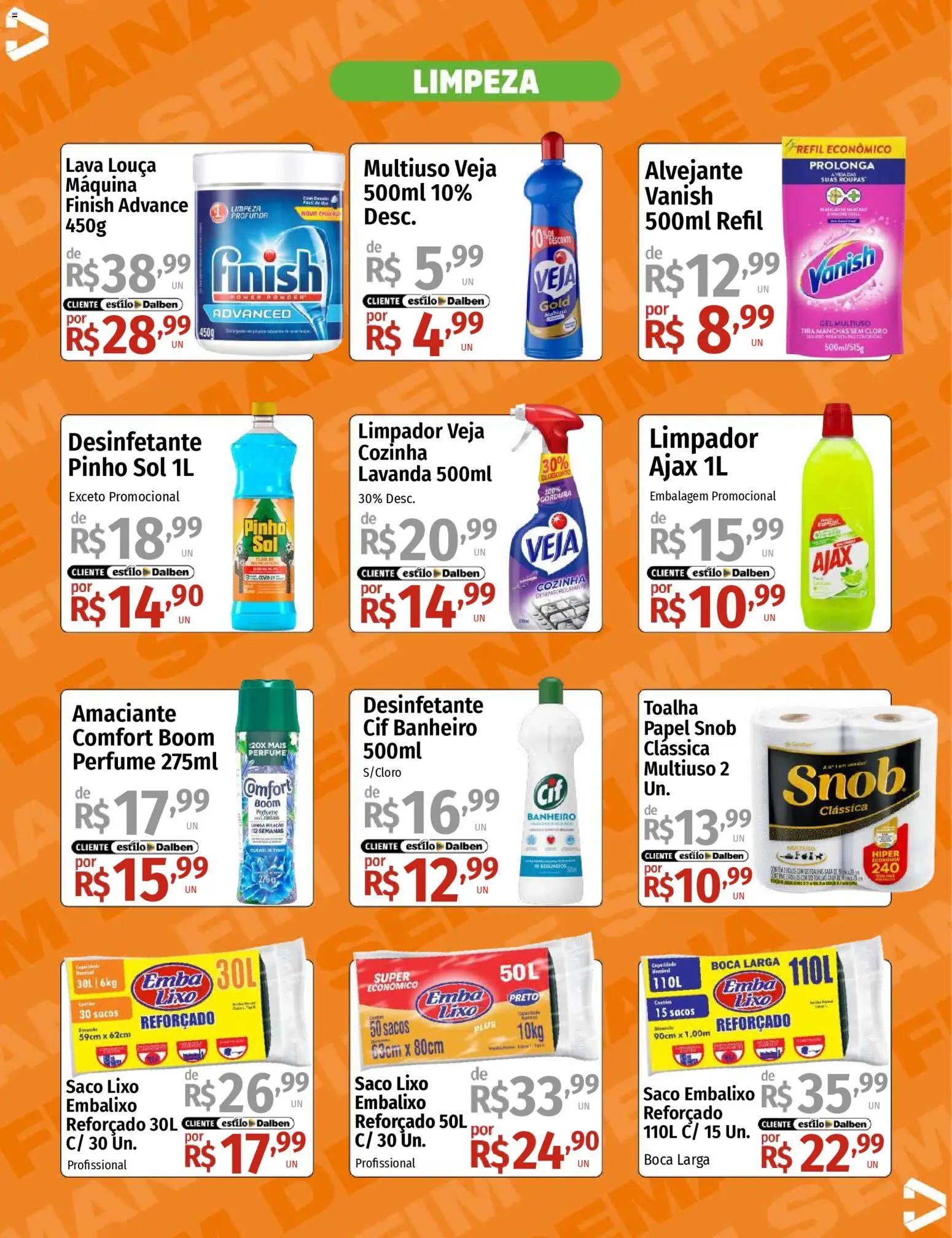 Supermercado Dalben Folheto - válido de 30.01.2026 | Página: 12 | Produtos: Cloro, Alvejante, Roupas, Vanish