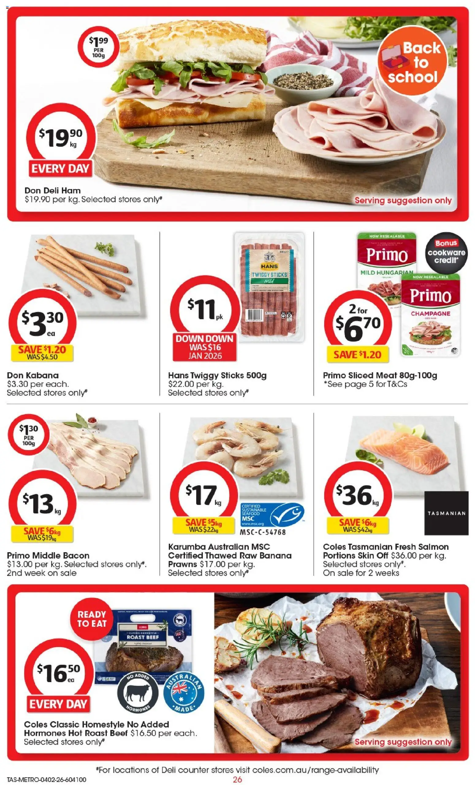 Coles catalogue - valid from 04.02.2026 | Page: 27 | Products: Beef, Meat, Prawns, Sustainable