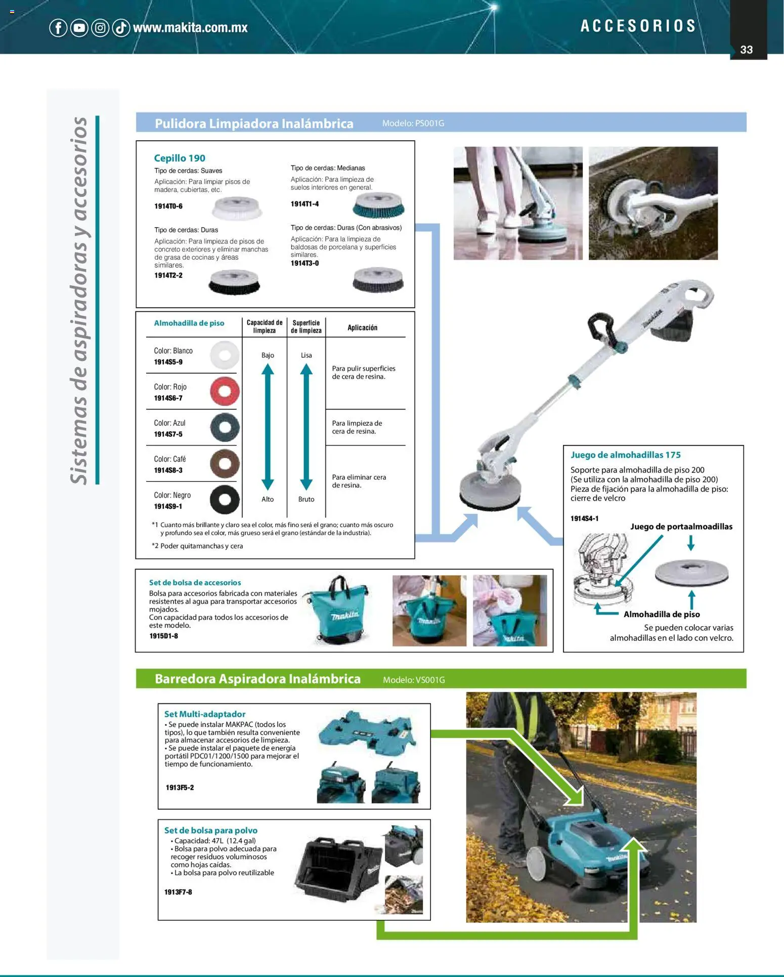 Nuevas ofertas de Makita válidas en toda la República Mexicana desde el 01.12.2025. ¡Encuentra las mejores ofertas en Makita catálogo Aspiradoras! | Página: 33 | Productos: Bolsa, Agua, Café, Polvo