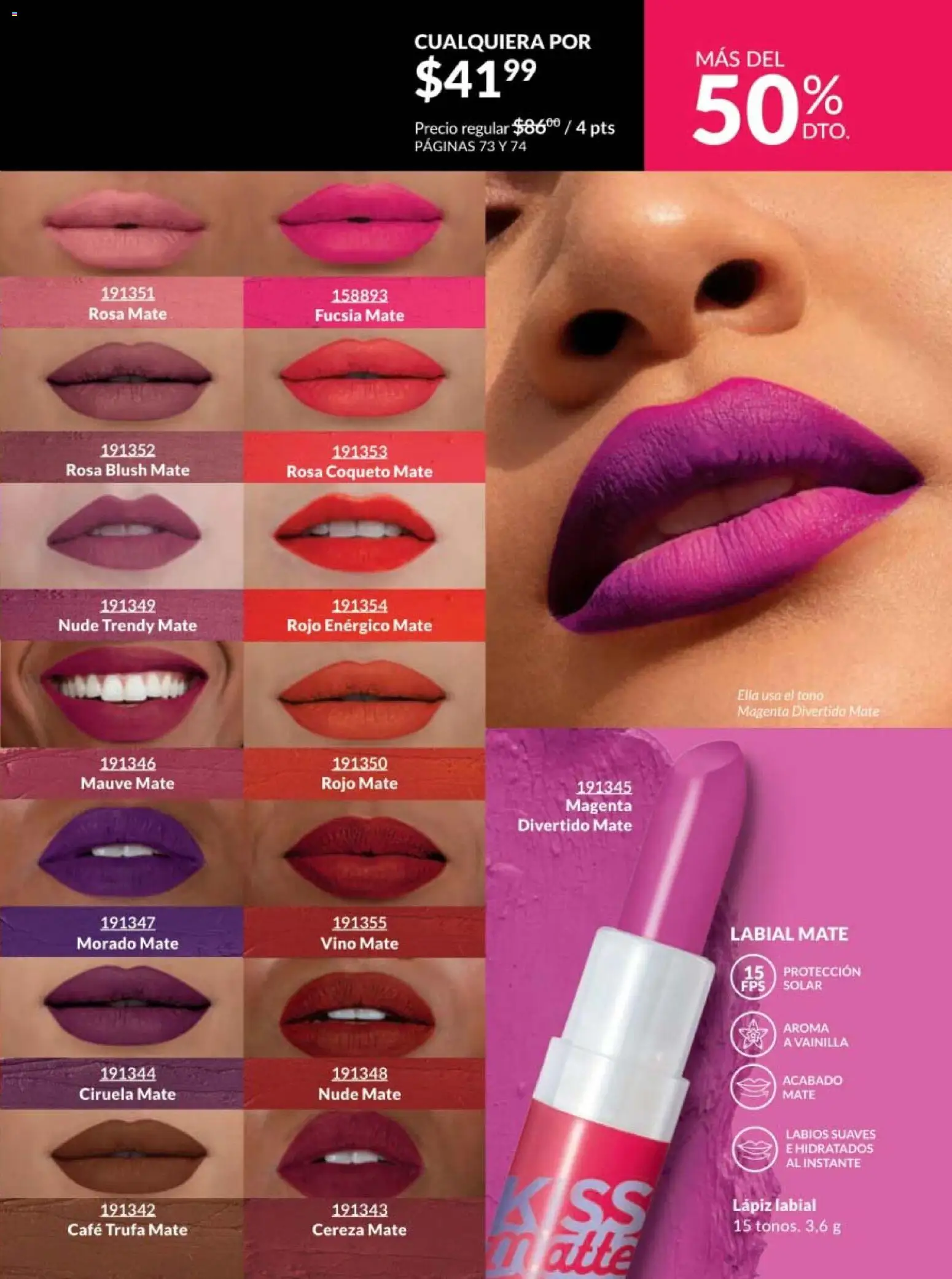 Nuevas ofertas de AVON válidas en toda la República Mexicana desde el 10.01.2026. ¡Encuentra las mejores ofertas en AVON campaña 2 2026! | Página: 69 | Productos: Café, Mate, Vino, Lápiz labial
