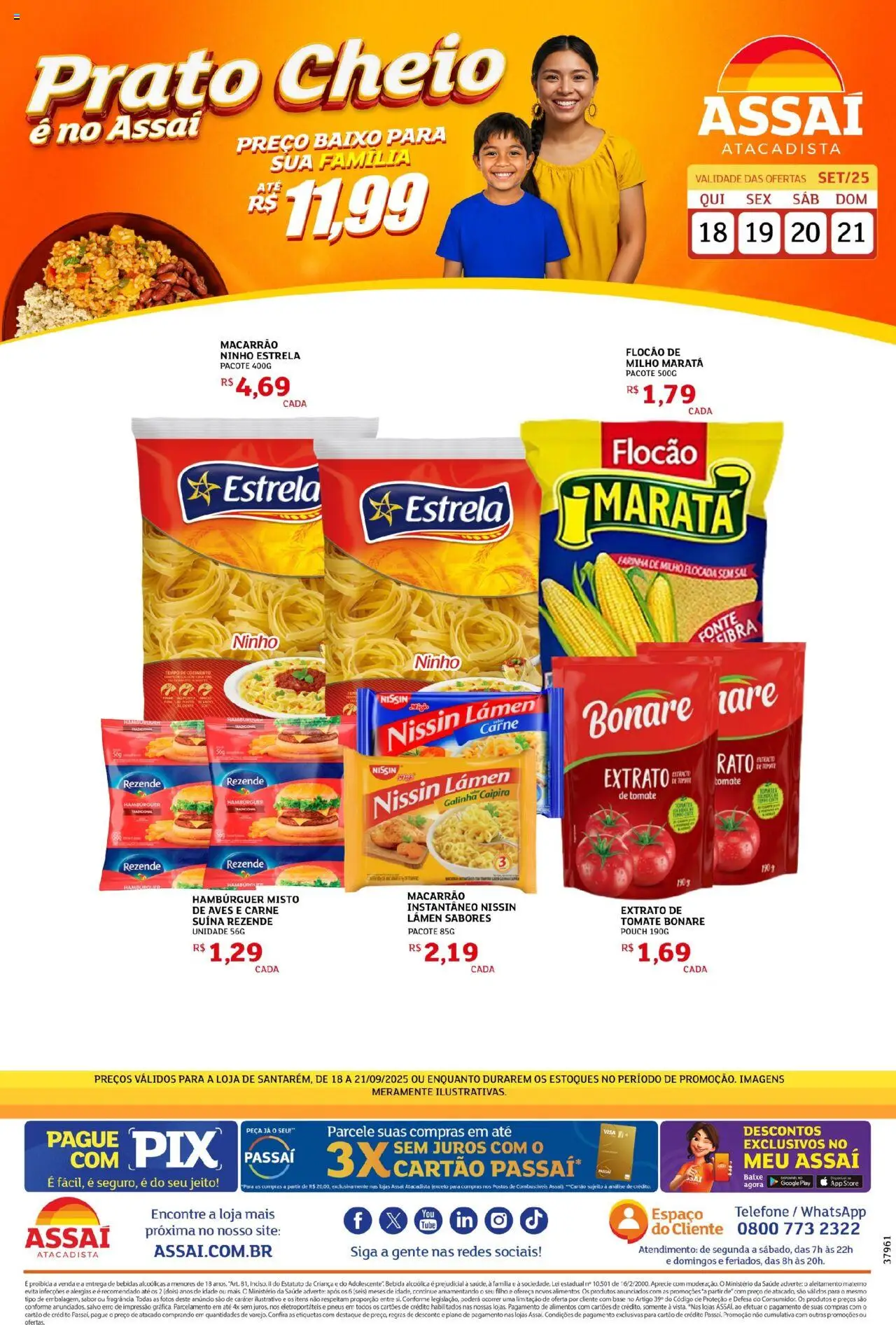 Assaí Atacadista Folheto - válido de 18.09.2025 | Página: 1 | Produtos: Tomates, Carne, Bebida, Sal