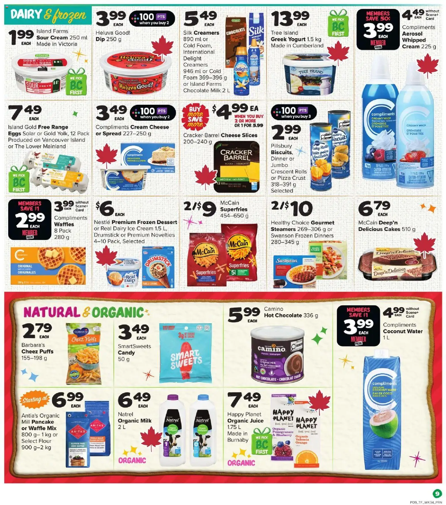 Thrifty Foods flyer valid from 18.12.2025 | Page: 10 | Products: Cheese, Yogurt, Pizza, Juice