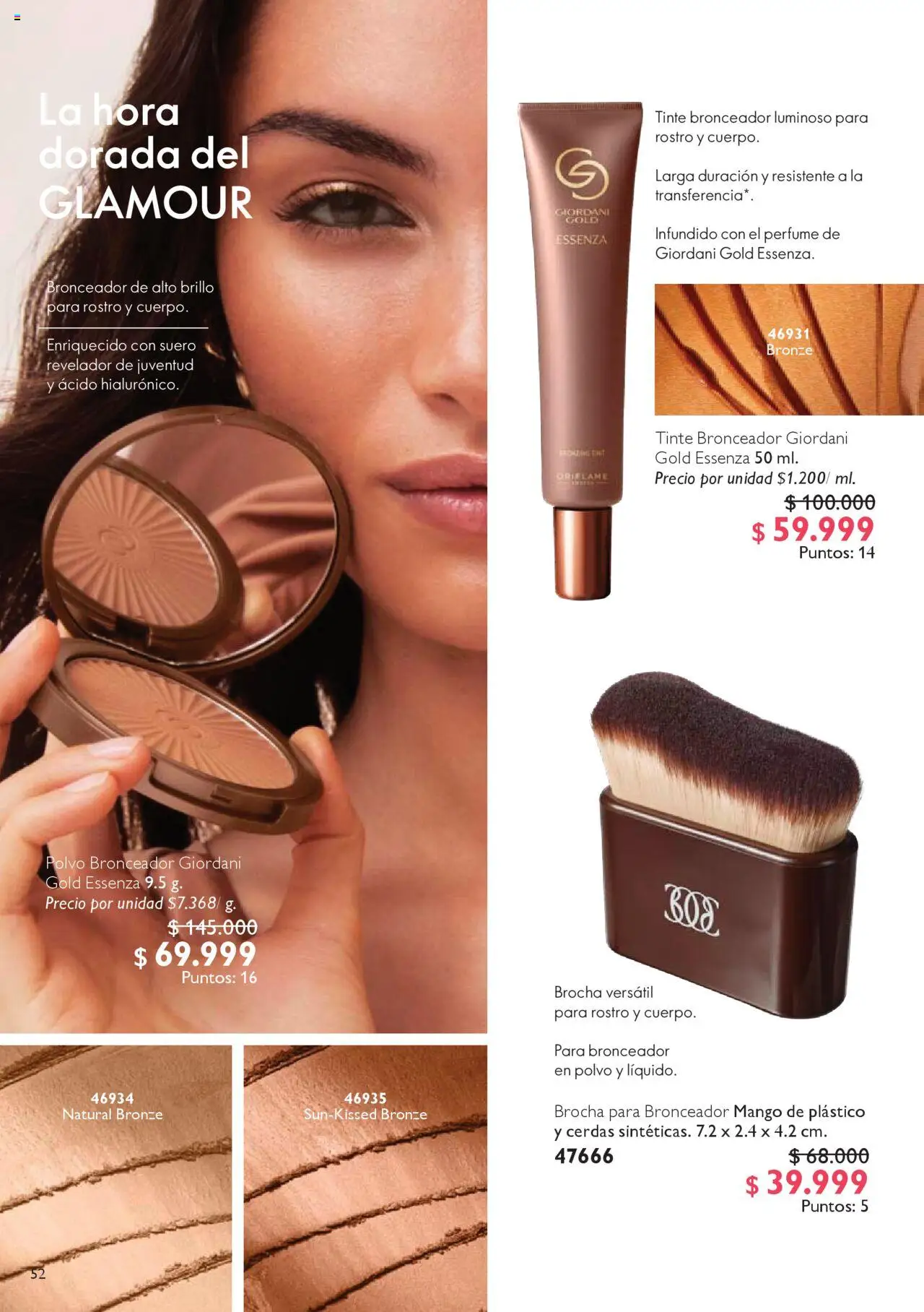 Oriflame revista - valida desde el 04.10.2025 | Página: 52 | Productos: Brocha, Perfume, Polvo, Bronceador