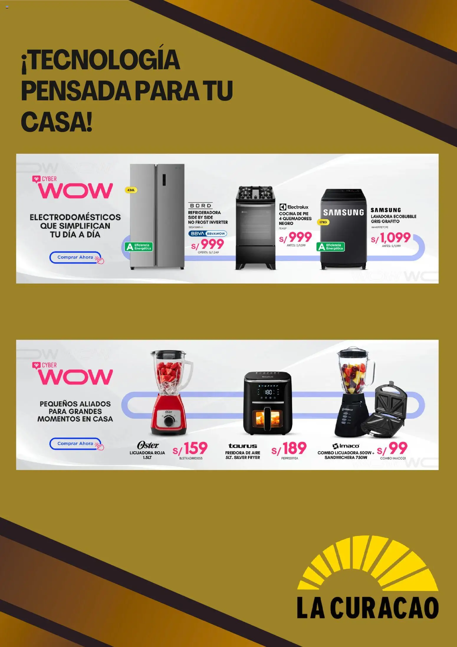 Catálogo La Curacao válido desde 20.04.2026 | Página: 3 | Productos: Lavadora, Cocina, Sandwichera, Licuadora