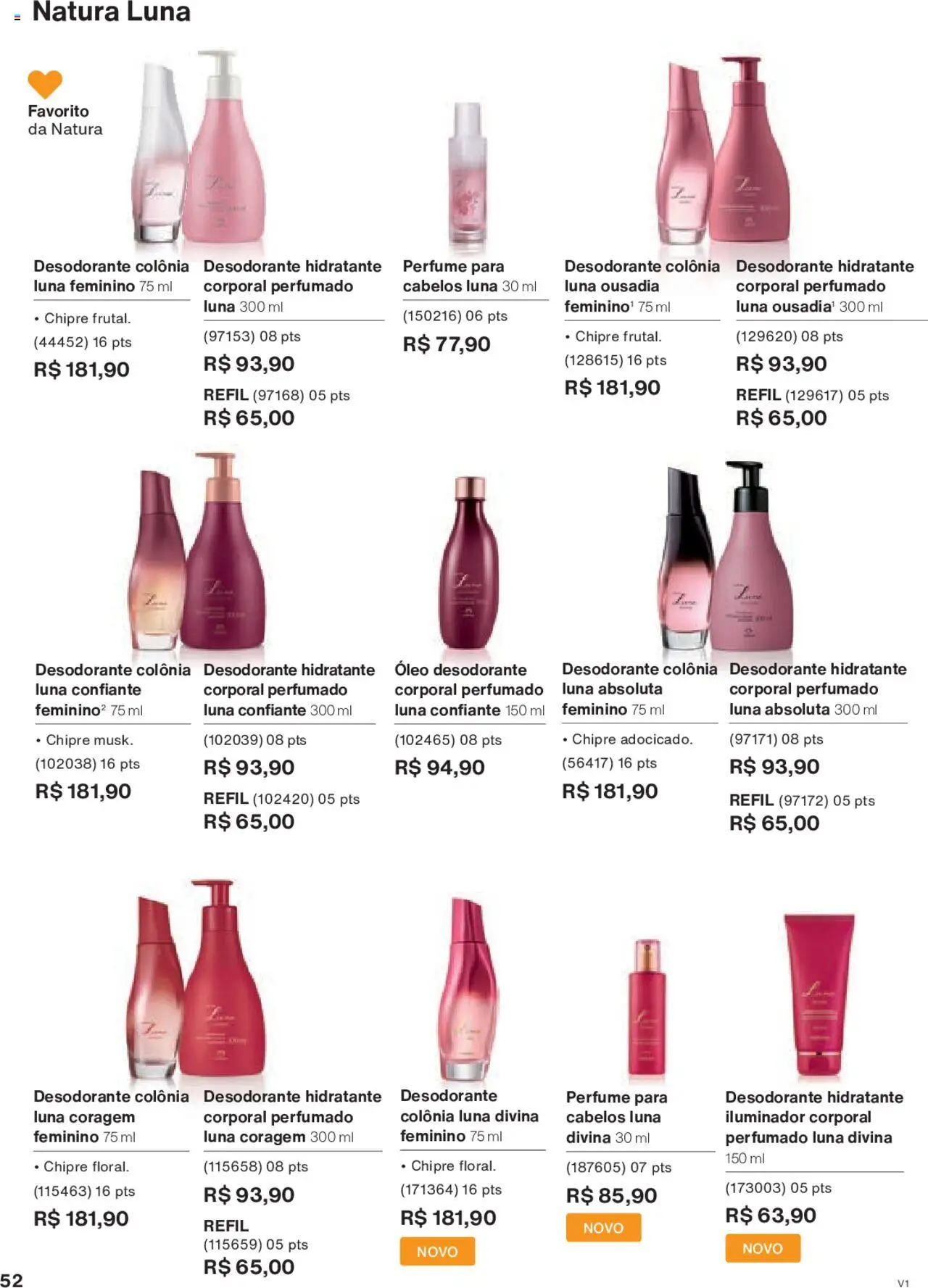 Natura Folheto - válido de 18.08.2025 | Página: 52 | Produtos: Perfume, Desodorante, Óleo, Iluminador