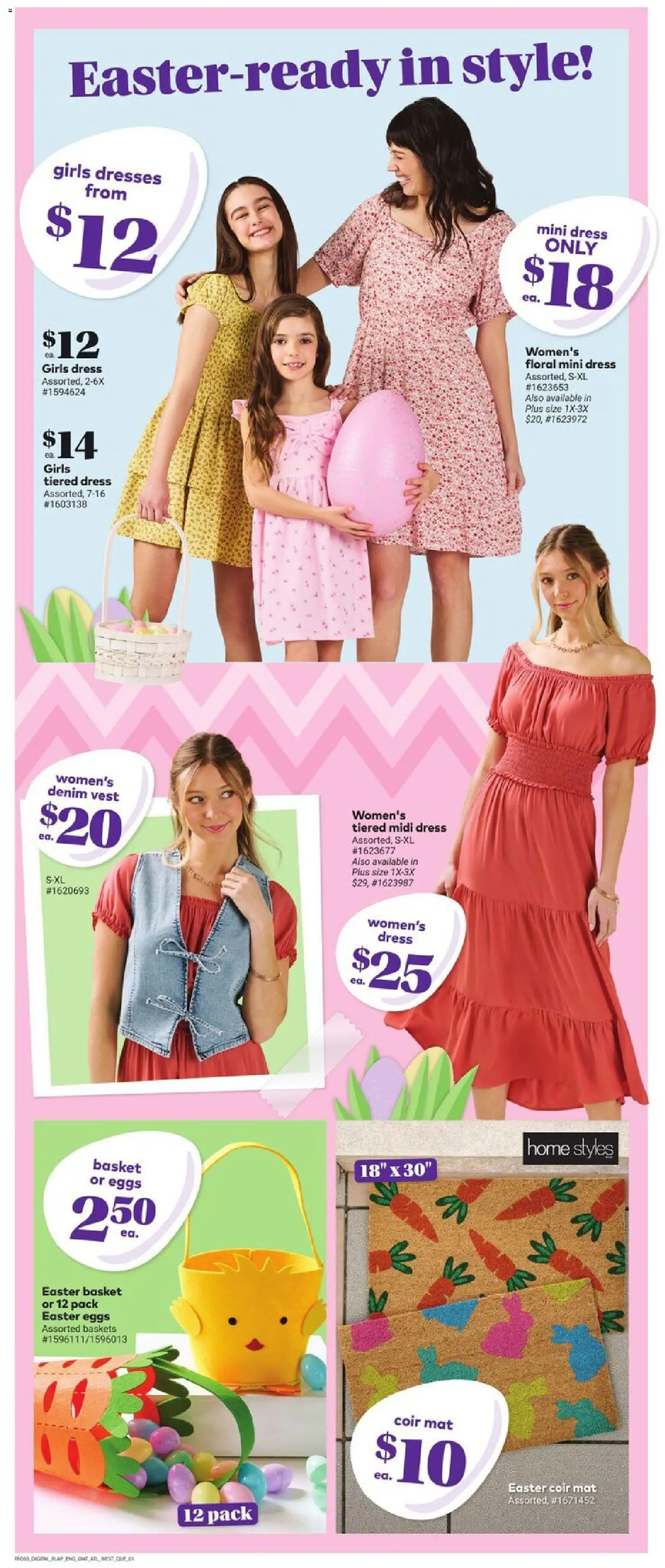 Giant Tiger flyer valid from 18.03.2026 | Page: 4 | Products: Dress, Basket, Eggs, Vest