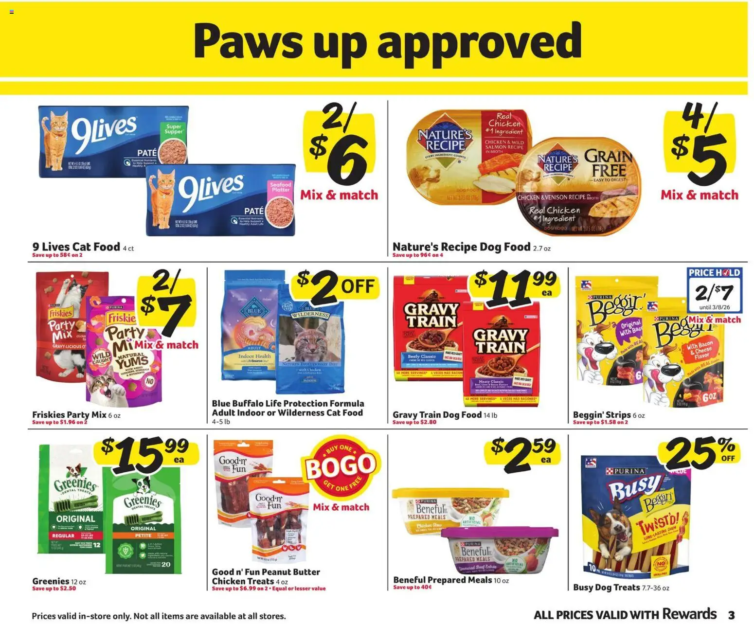 Winn Dixie In-Store Flyer - valid from 18.02.2026 | Page: 3 | Products: Cat Food, Butter, Cheese, Seafood