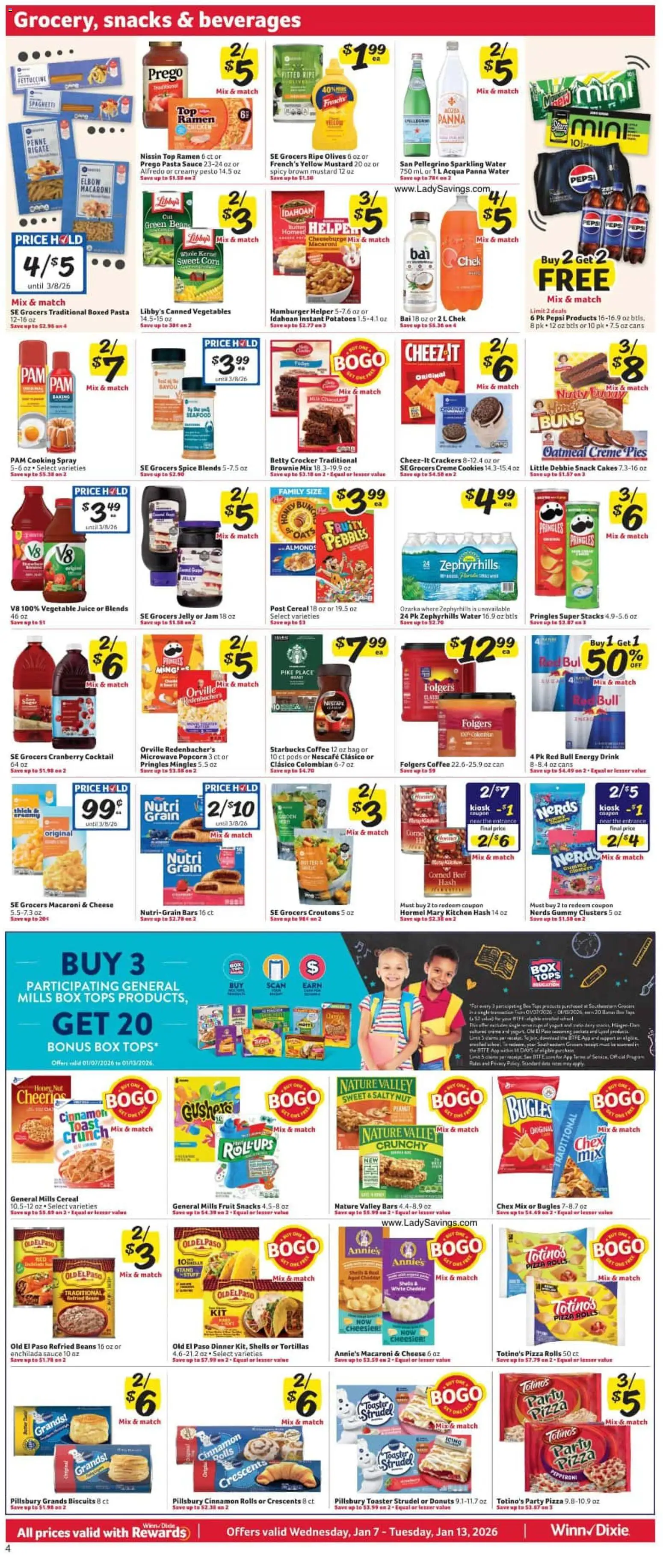 Winn Dixie Weekly Ad - valid from 07.01.2026 | Page: 4 | Products: Juice, Vegetables, Seafood, UPS