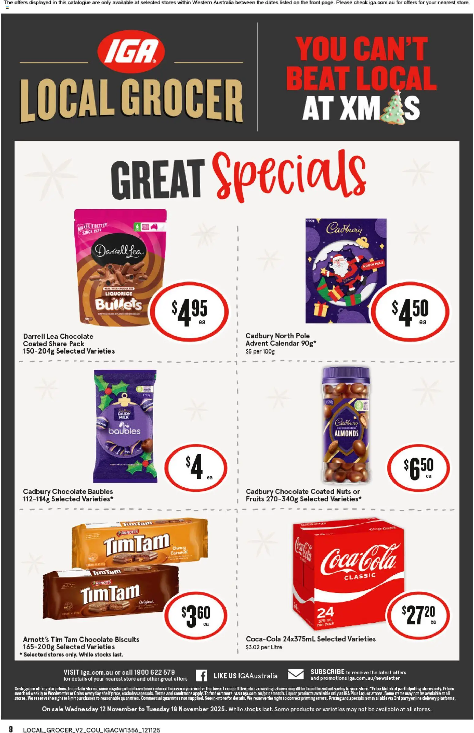 IGA catalogue - valid from 12.11.2025 | Page: 2 | Products: Almonds, Milk, Dairy, Chocolate