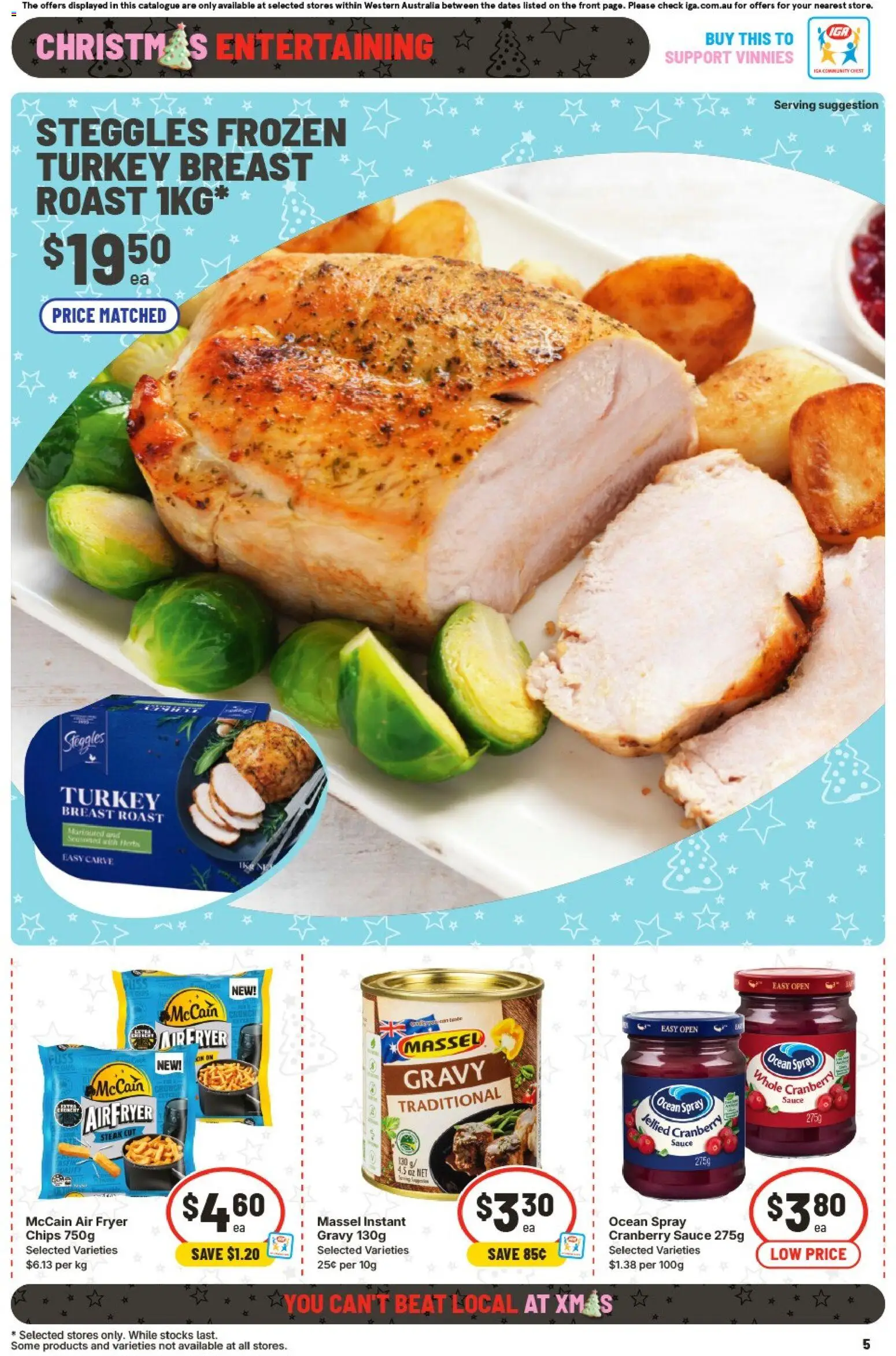 IGA catalogue - valid from 10.12.2025 | Page: 8 | Products: Chips, Steak, Sauce, Turkey