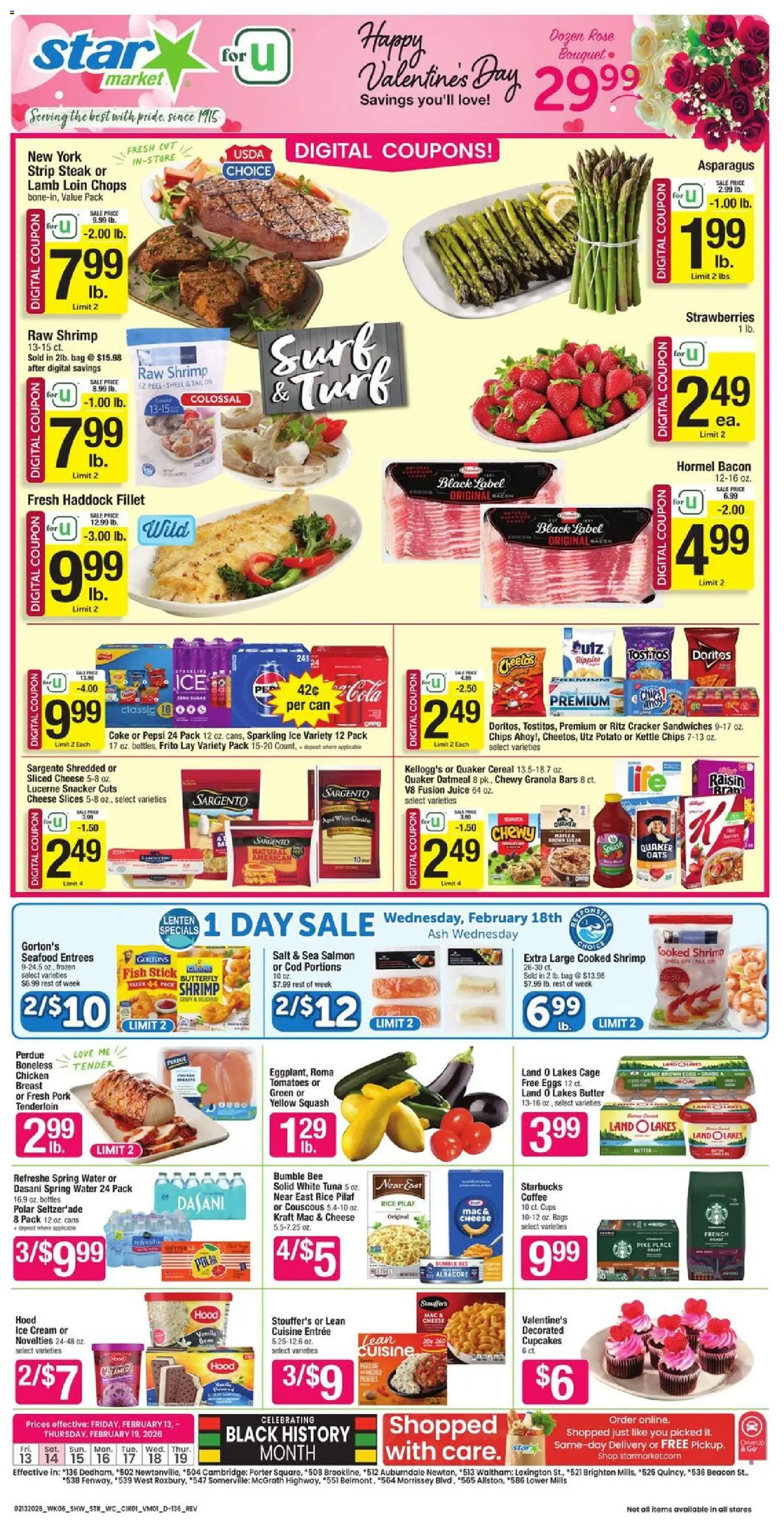 Star Market Weekly Ad - valid from 13.02.2026 | Page: 1 | Products: Fusion, Squash, Coffee, Ice cream