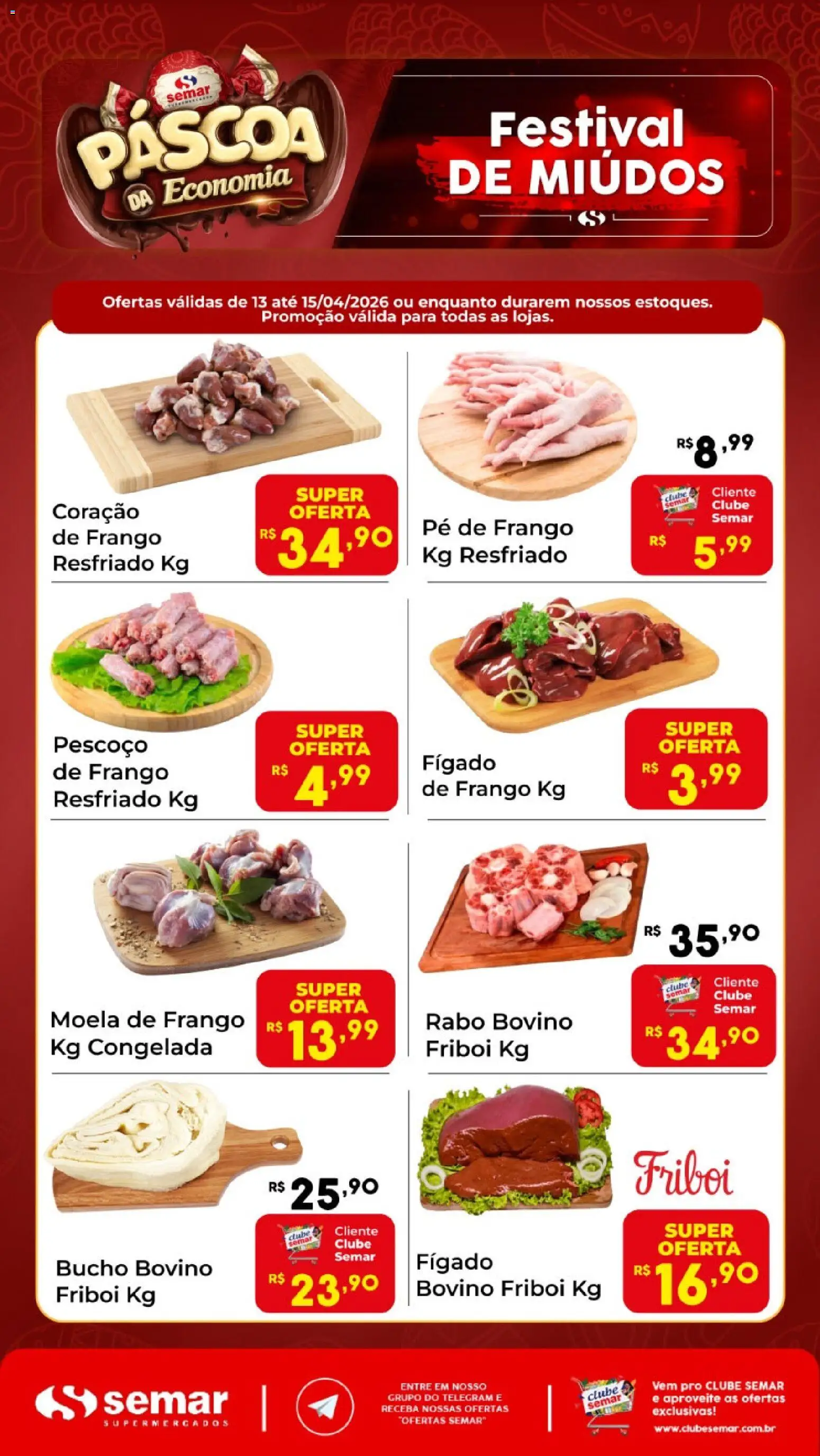 Semar Supermercado Folheto - válido de 13.04.2026 | Página: 1 | Produtos: Moela, Frango