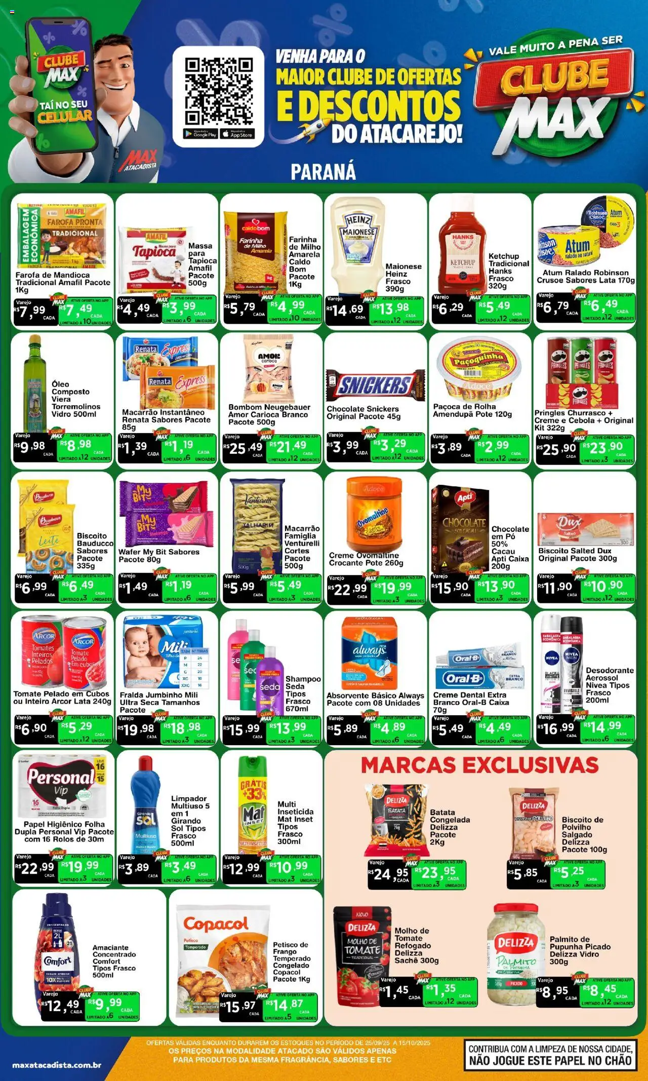 Max Atacadista Folheto - válido de 25.09.2025 | Página: 1 | Produtos: Celular, Tapioca, Neugebauer, Creme dental