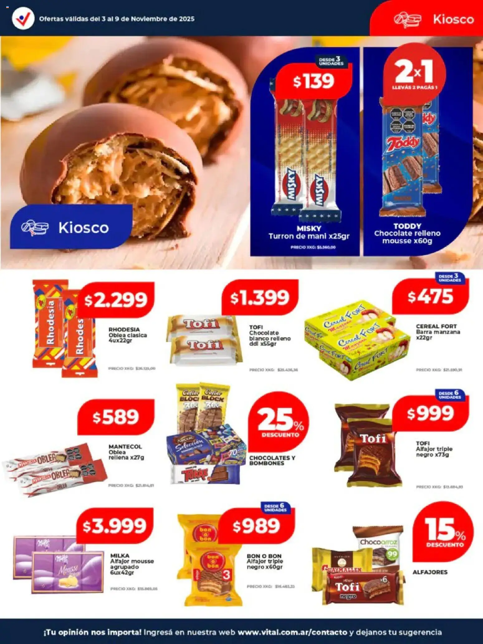 Vital - Ofertas - Posadas │ válido desde el 03.11.2025 | Página: 15 | Productos: Bombones, Mani, Mousse, Alfajor