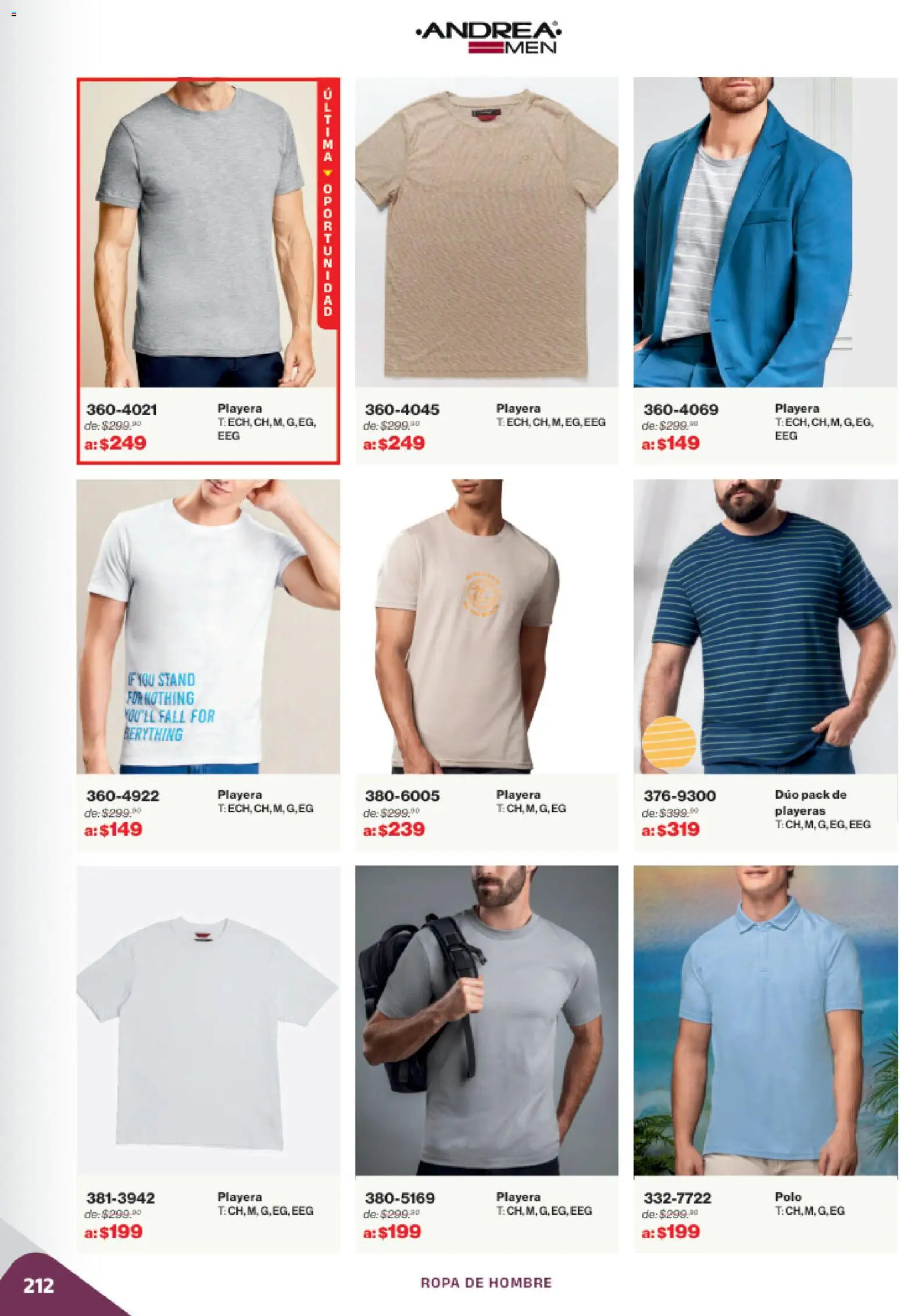 Nuevas ofertas de Andrea válidas en toda la República Mexicana desde el 02.11.2025. ¡Encuentra las mejores ofertas en Andrea catálogo Outlet! | Página: 212 | Productos: Ropa, Playera