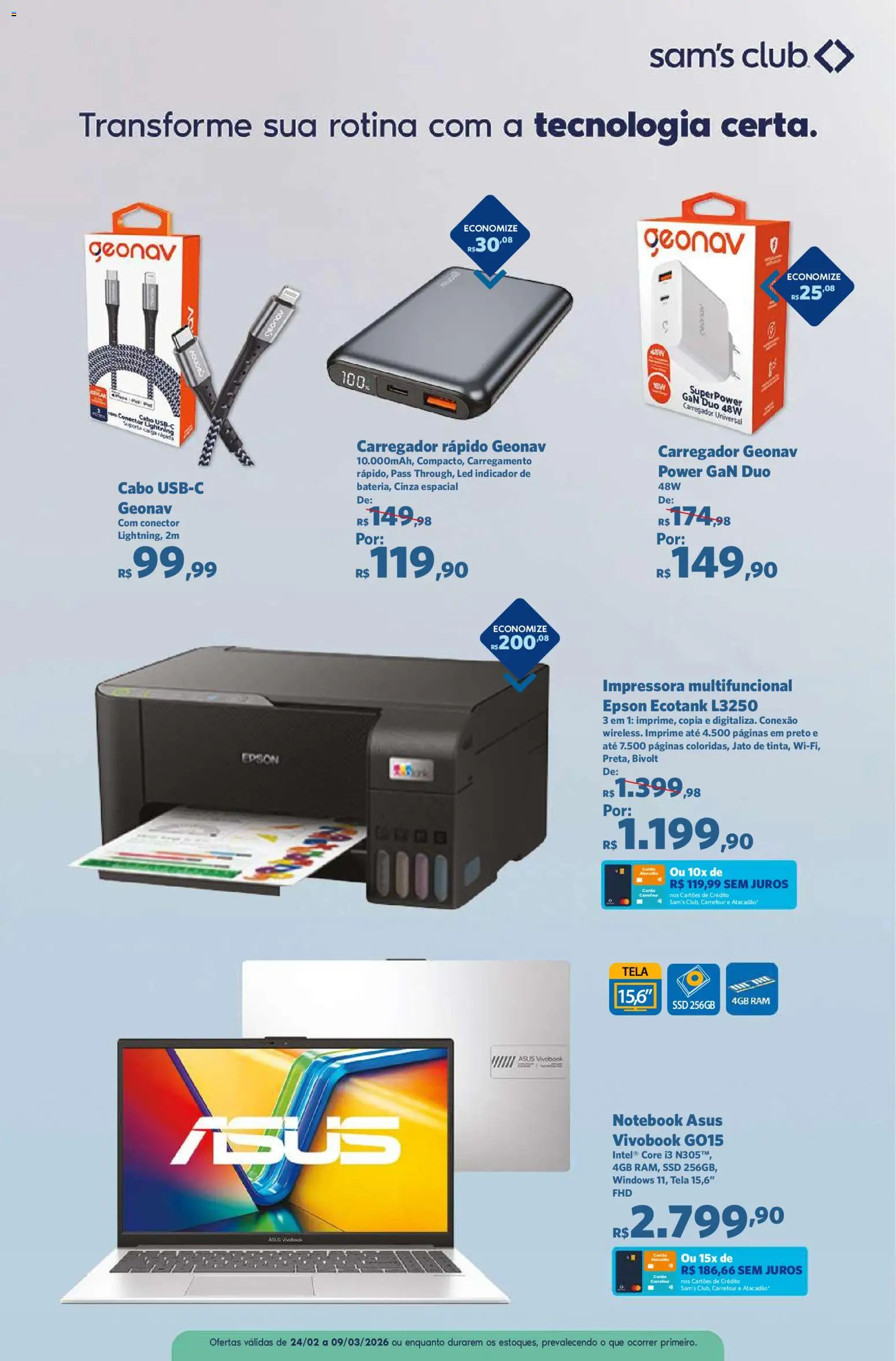Sam's Club Folheto - válido de 24.02.2026 | Página: 7 | Produtos: Multifuncional, Tela, Impressora, Conector