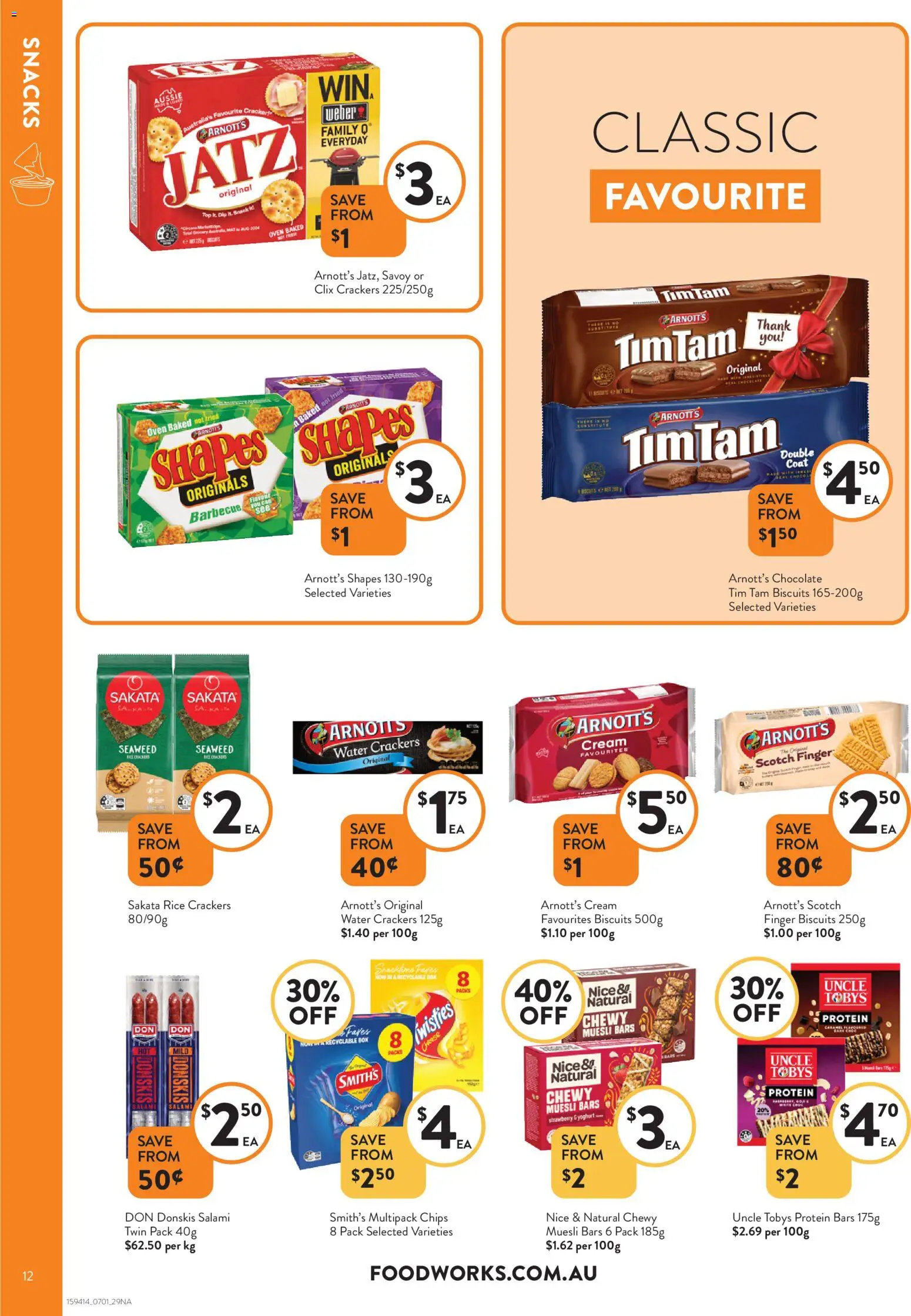 Foodworks catalogue - valid from 07.01.2026 | Page: 12 | Products: Cheese, Biscuits, Water, Oven