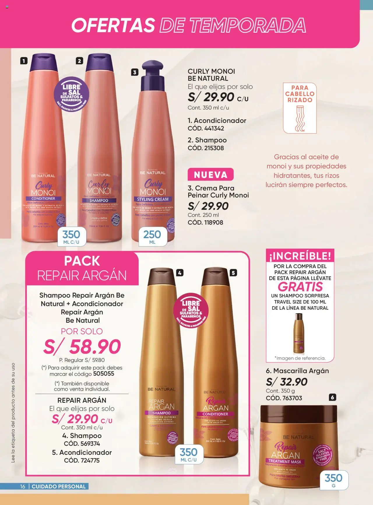 Catálogo Azzorti válido desde 29.09.2025 | Página: 16 | Productos: Shampoo, Acondicionador, Pan, Crema