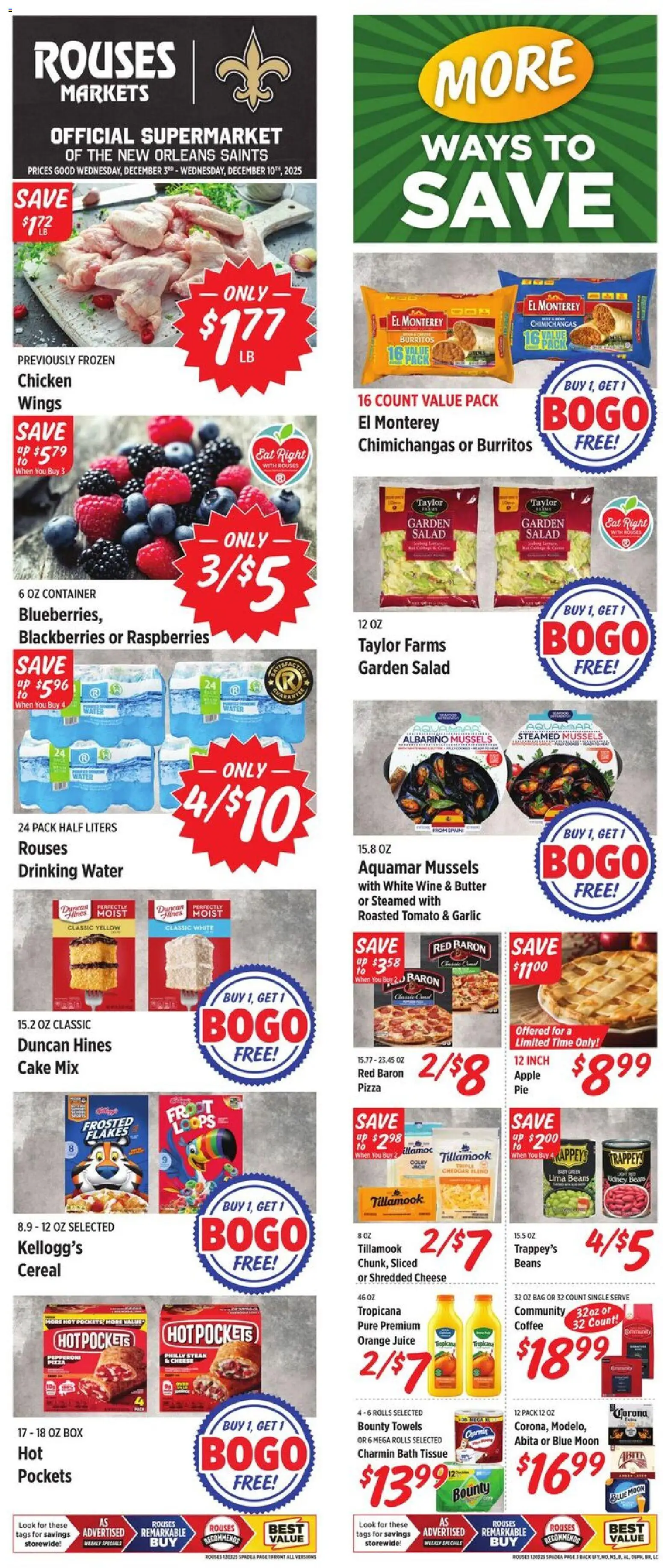 Rouses Weekly Ad - LA - valid from 03.12.2025 | Page: 2 | Products: Pizza, Juice, Salad, Bag