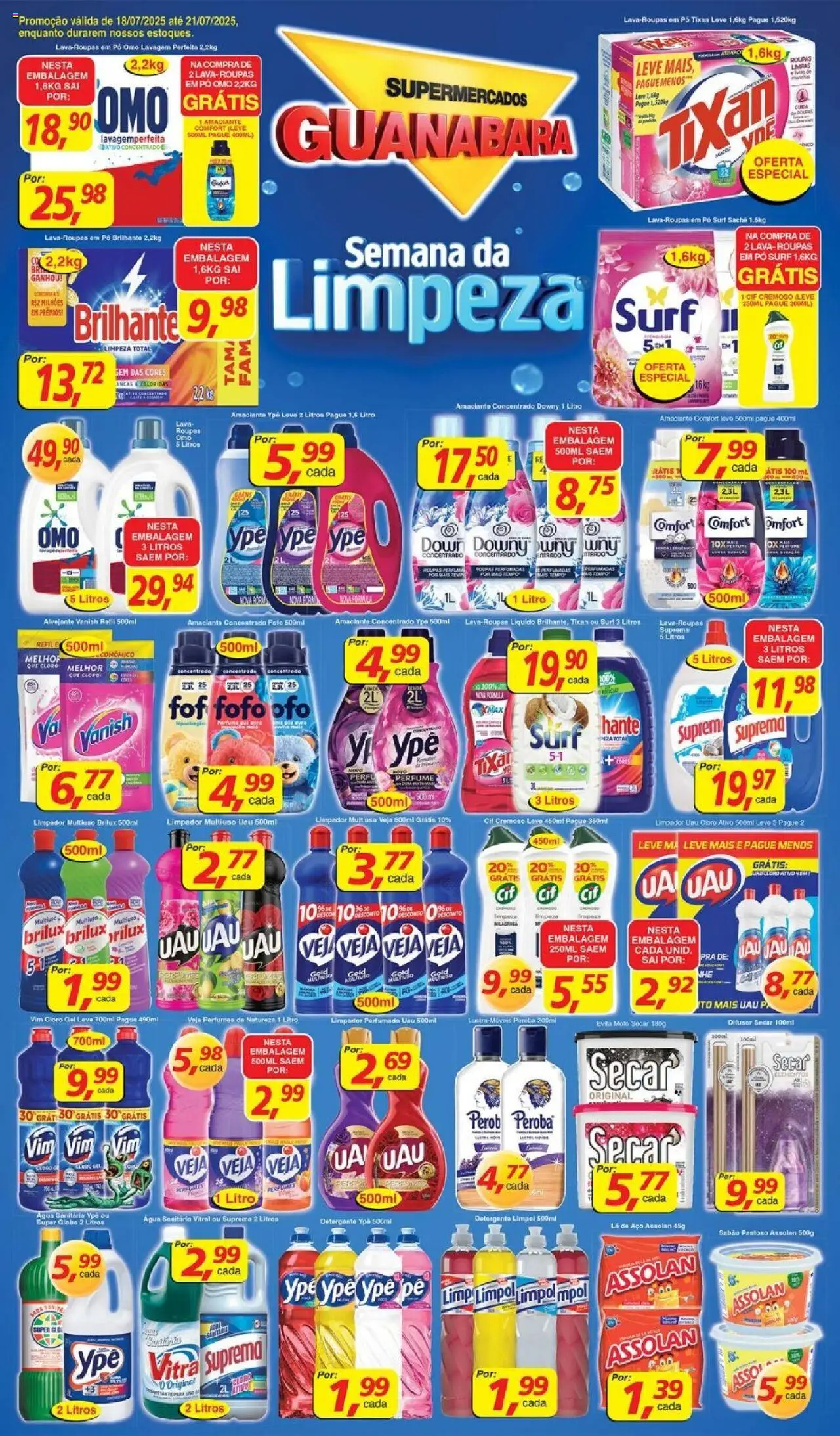 Supermercados Guanabara Folheto - válido de 18.07.2025 | Página: 1 | Produtos: Difusor, Perfume, Roupas, Perfumes