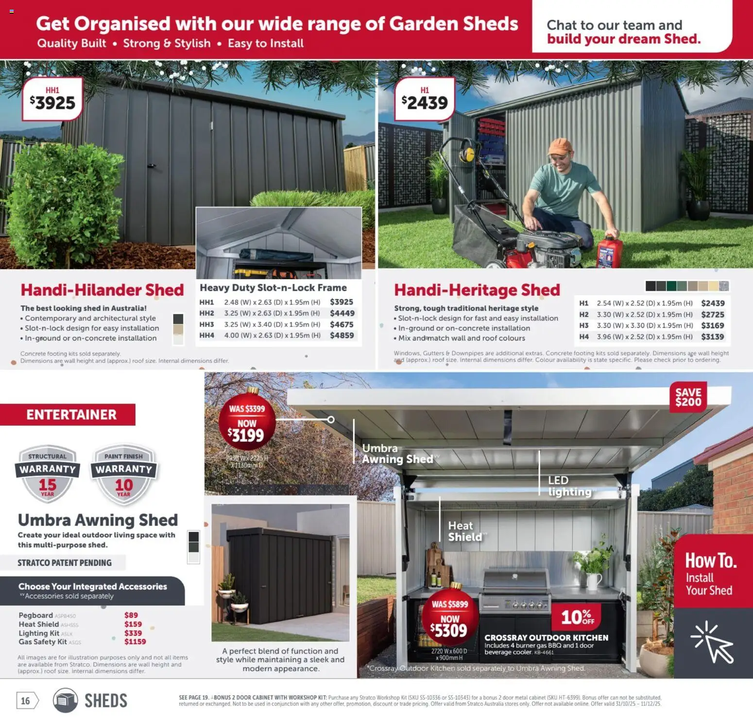 Stratco catalogue - valid from 31.10.2025 | Page: 16 | Products: Cabinet, Door, Shed, Accessories